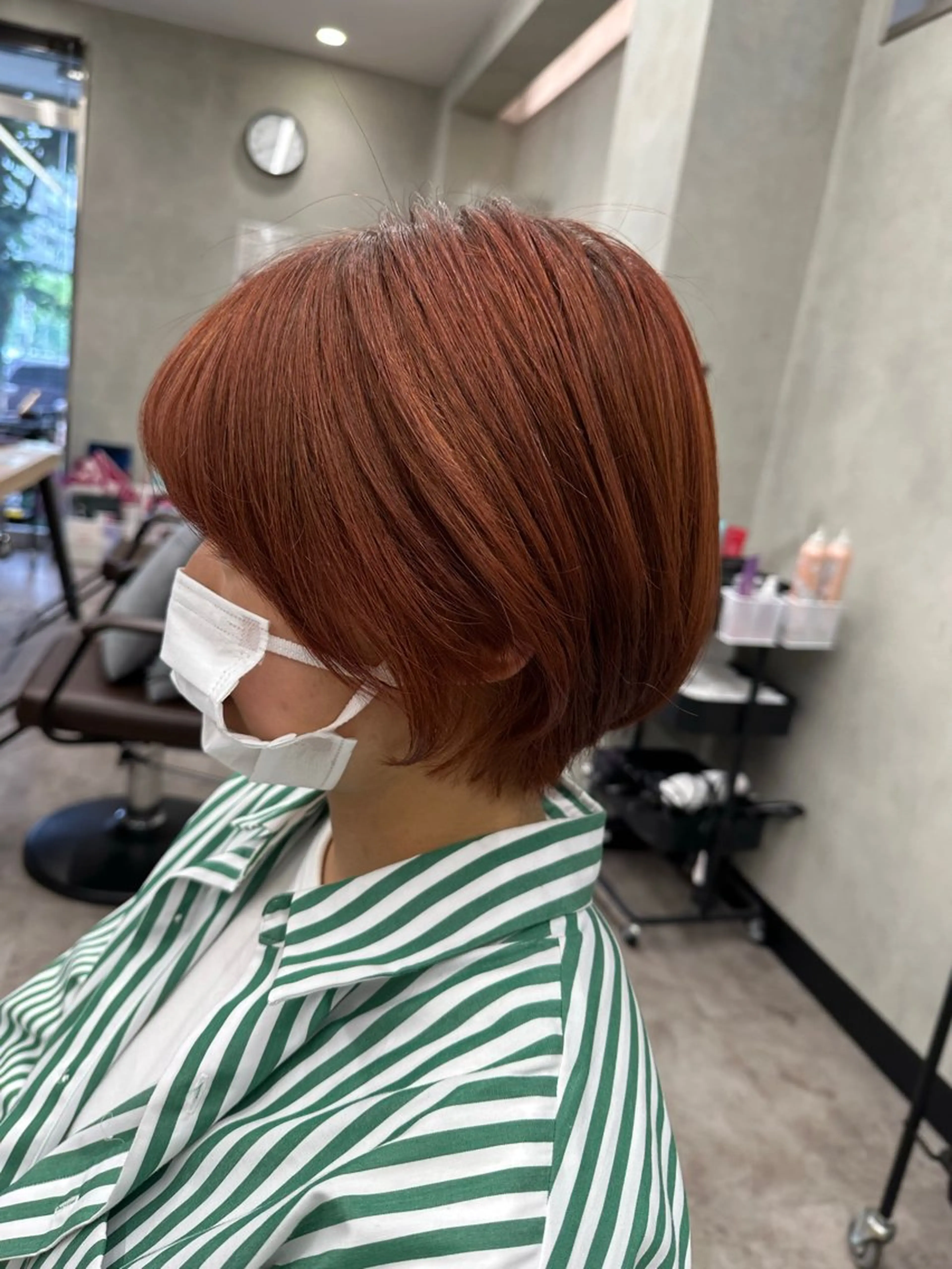 ショート カラー ブリーチ ブラウンカラー ブリーチなしカラー オレンジ オレンジブラウン カット ヘアカラー トリートメント yu-kiハイトーン /ブリーチ無しカラーのヘアスタイル