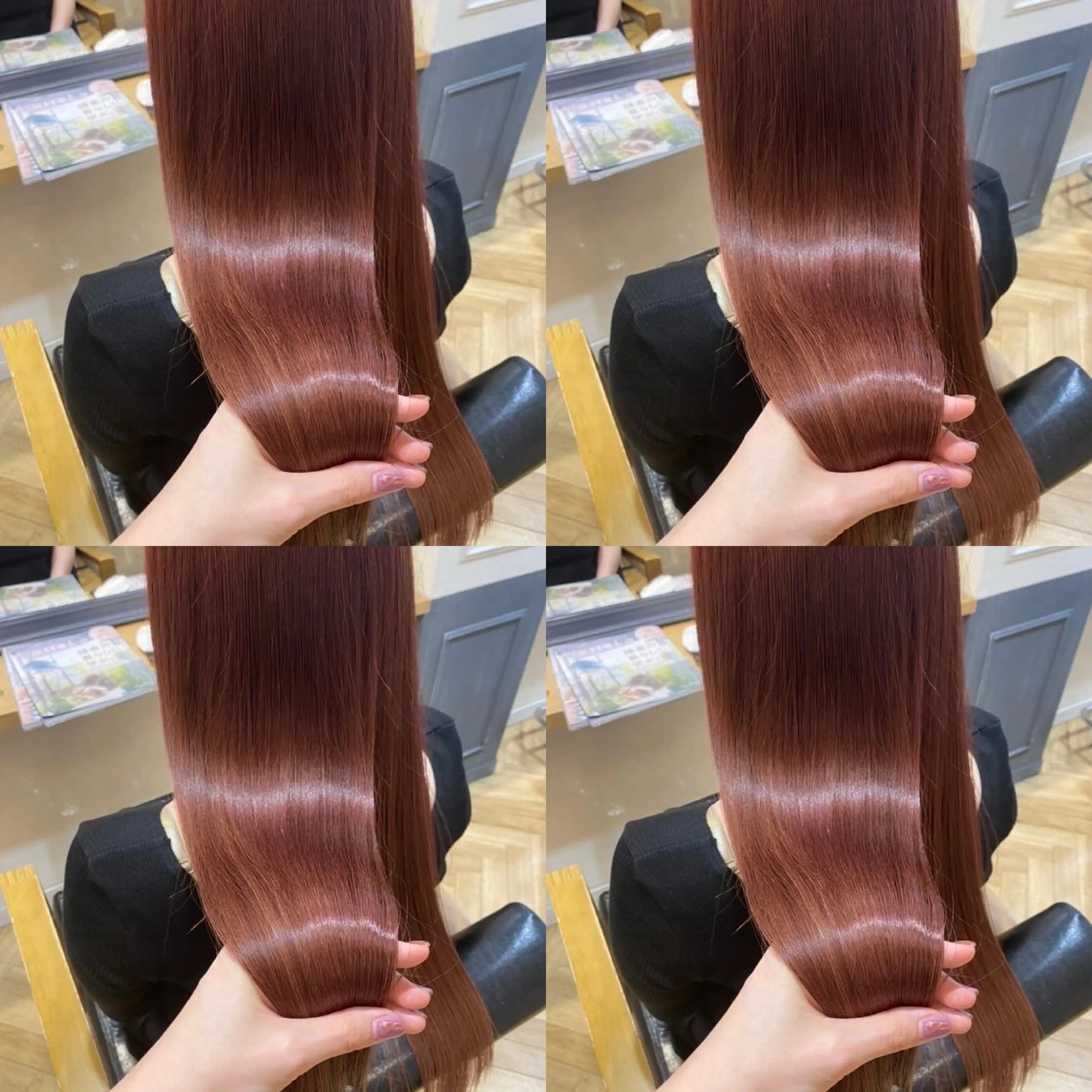 🩷暖色ケアカラー🩷+ Aujua 2 step + 超音波アイロン【新宿/艶髪/ロング料金なし】の写真