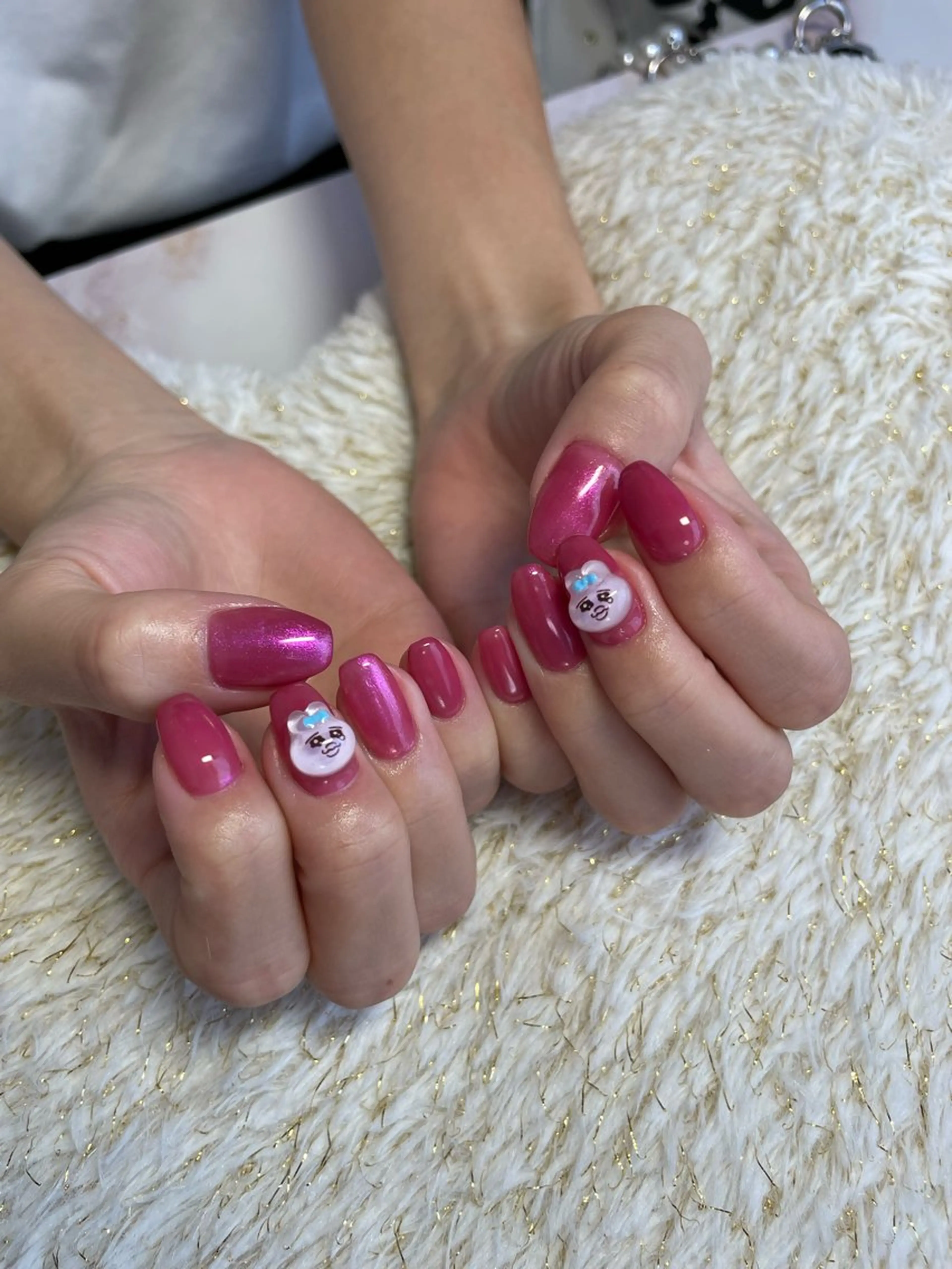 ネイル オーロラネイル ミラーネイル ピンク ハンドネイル nail ayacaのネイルデザイン