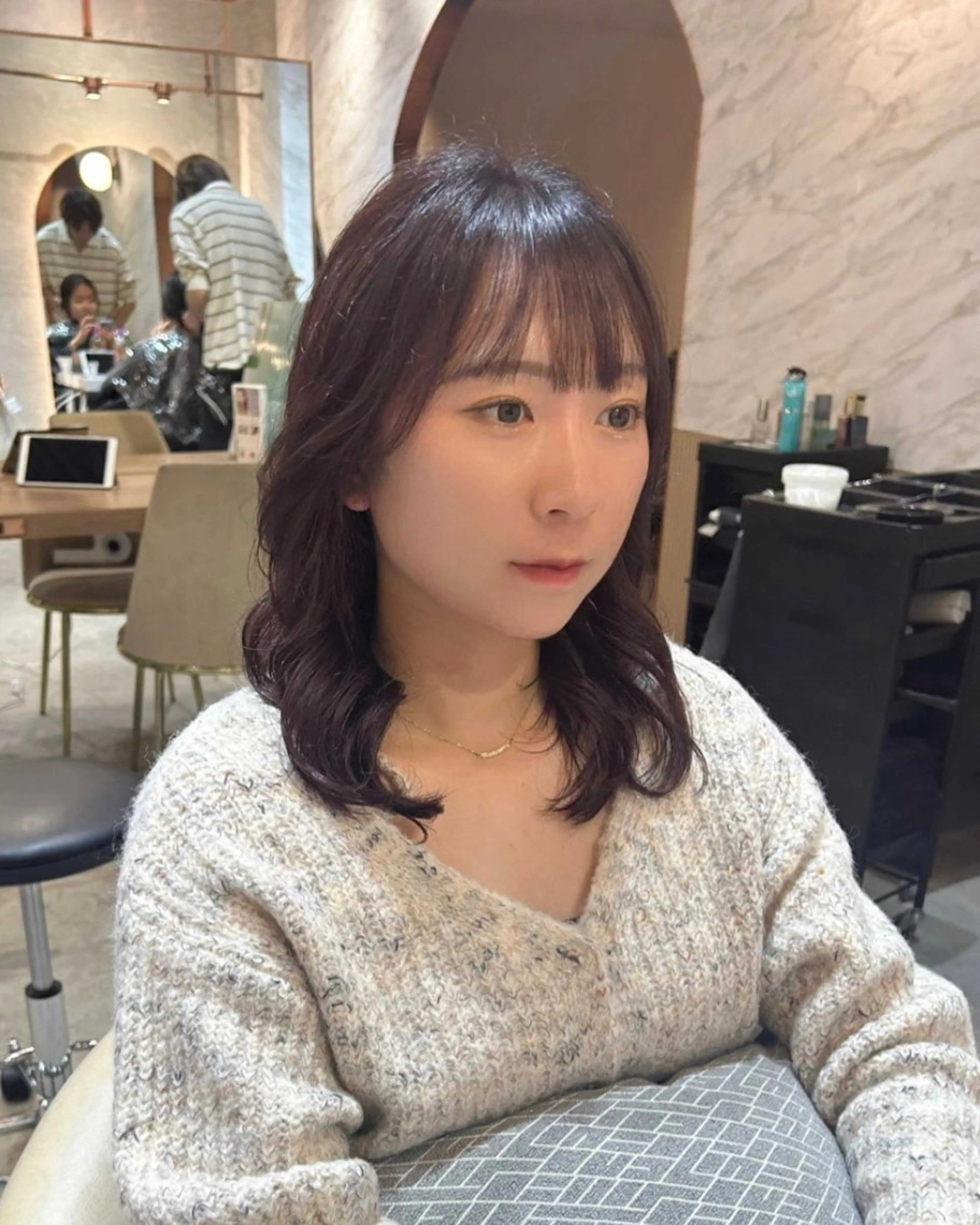 【🪞コテ巻き風🪞】デジタルパーマ&カット+前処理トリートメントの写真