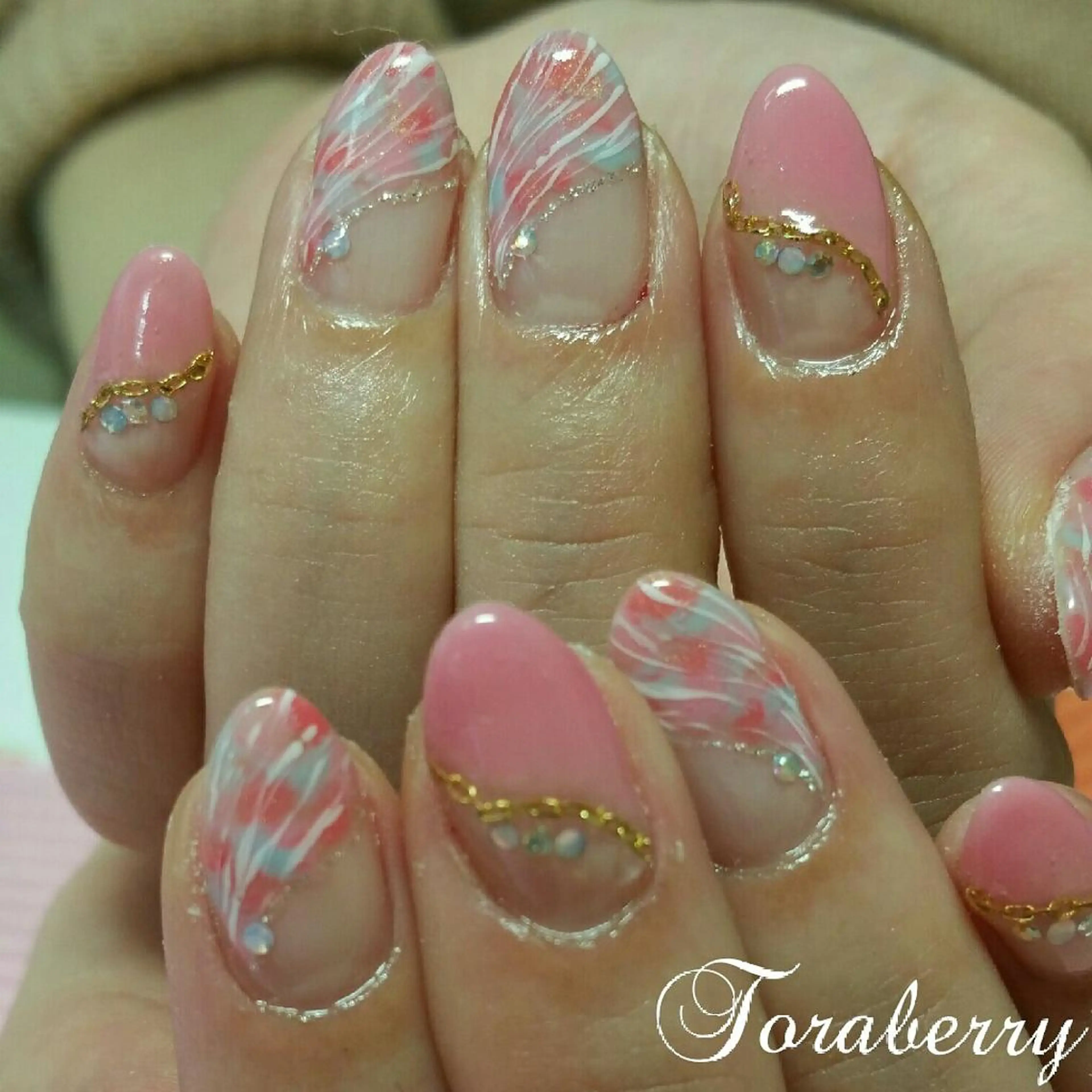 ネイル 大理石ネイル(マーブル) ネイリスト なつみのネイルデザイン