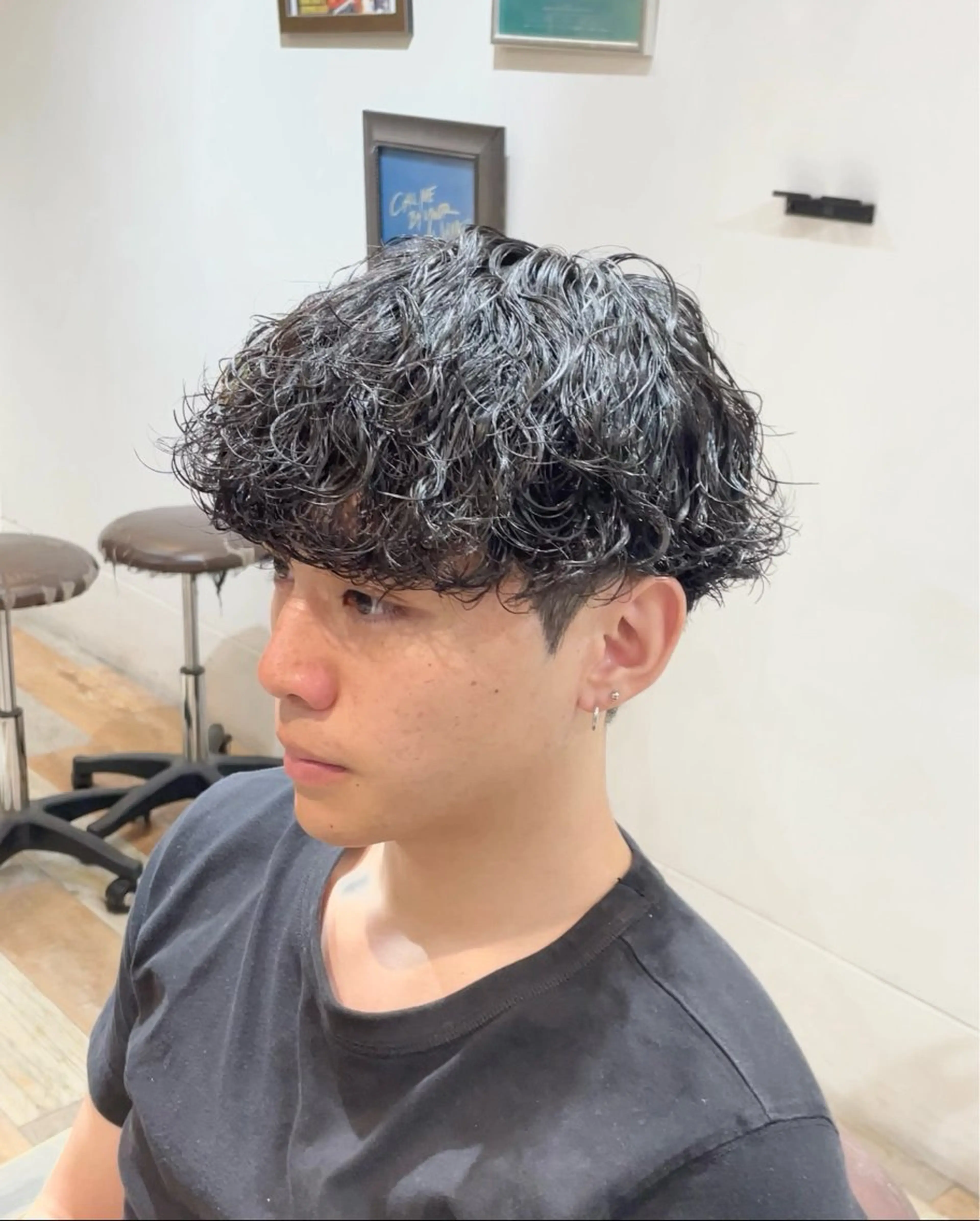 メンズ 波巻きスパイラル/ メンズパーマ/ゆうひのヘアスタイル