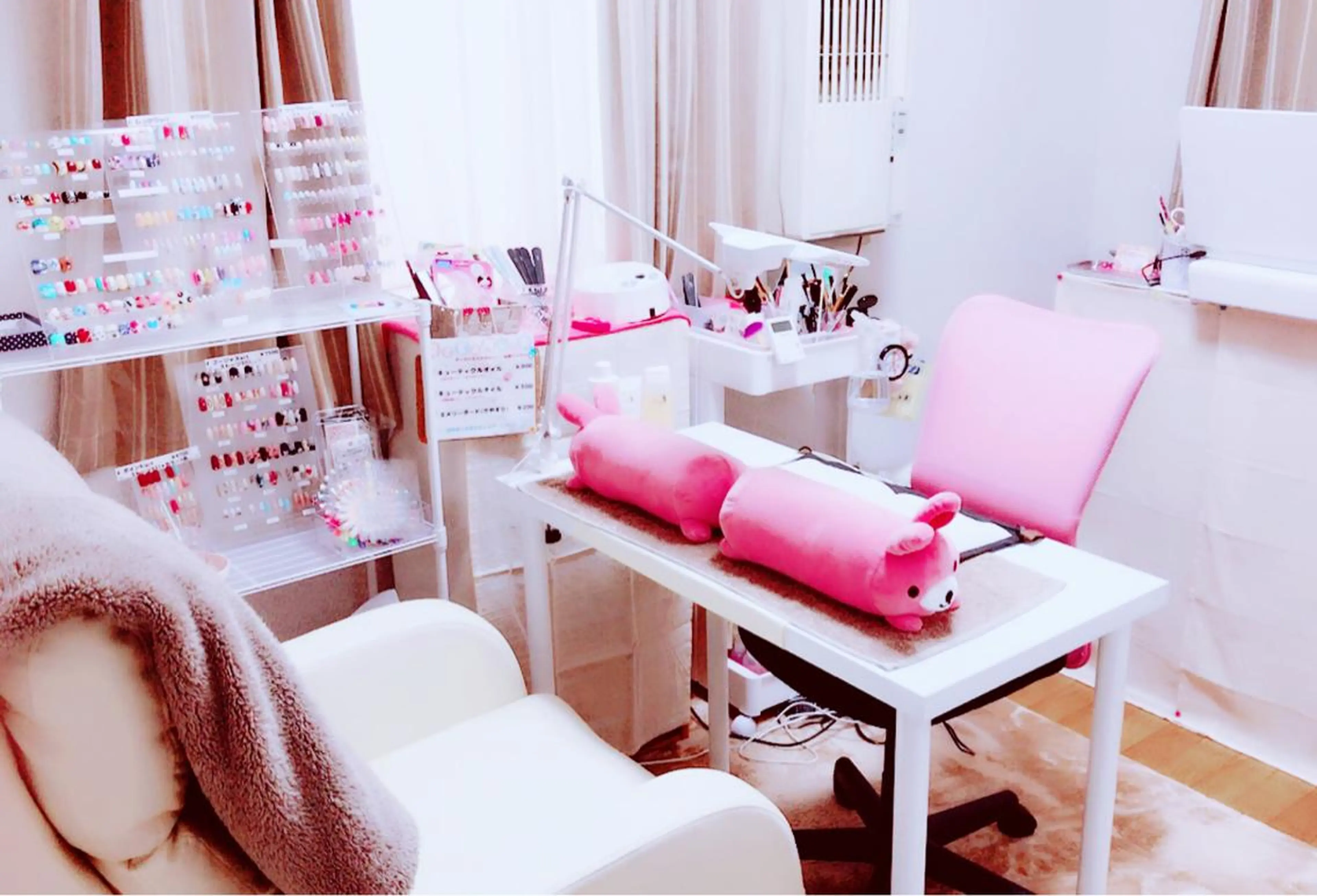 ネイル ピンク ネイル/耳つぼ /新ホワイトニングのネイルデザイン