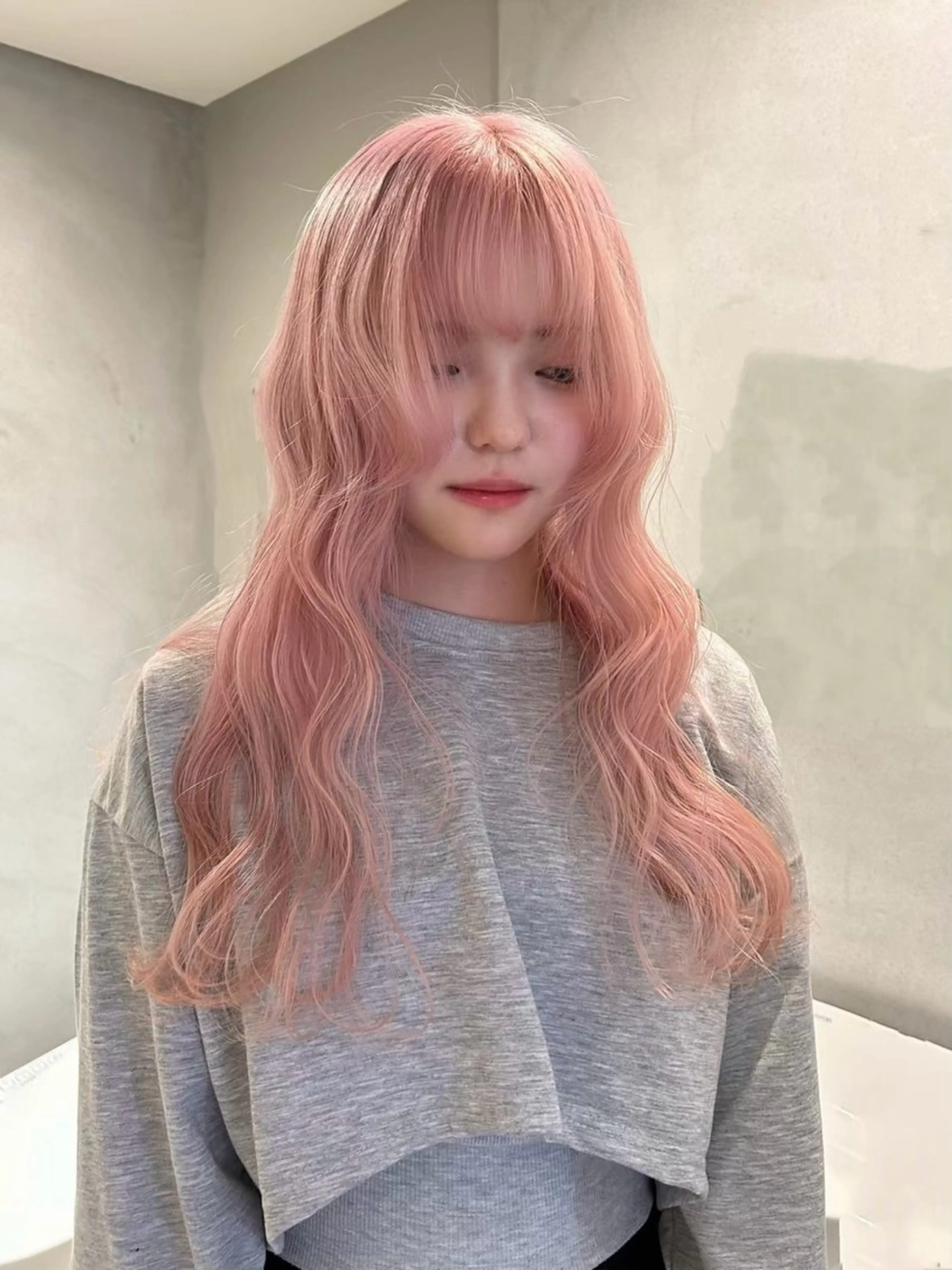 ロング カラー ピンクカラー ヘアカラー 🐰aina/ ミルクティー/ピンクのヘアスタイル