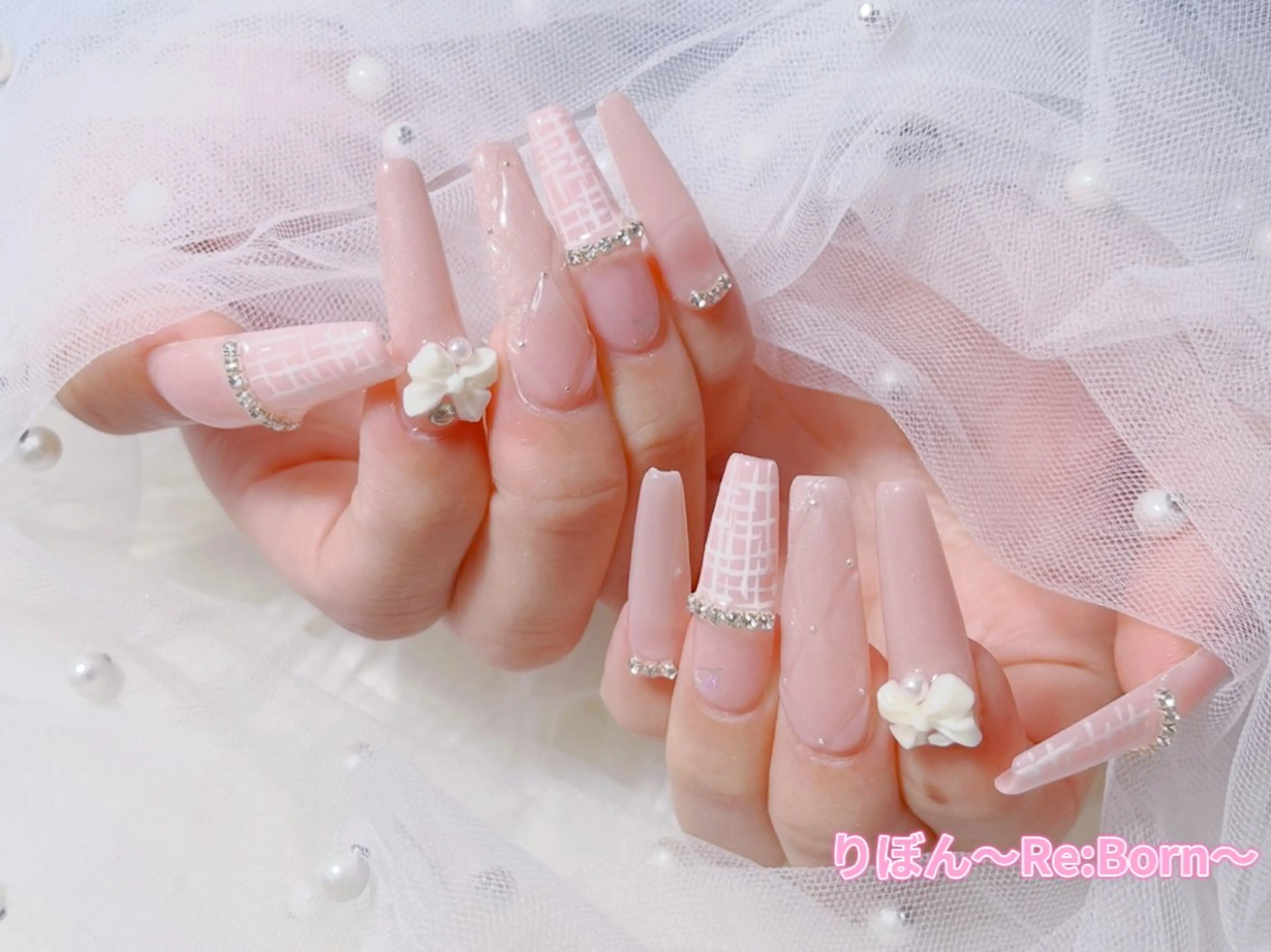 ロング りぼん Re:Bonrのネイルデザイン
