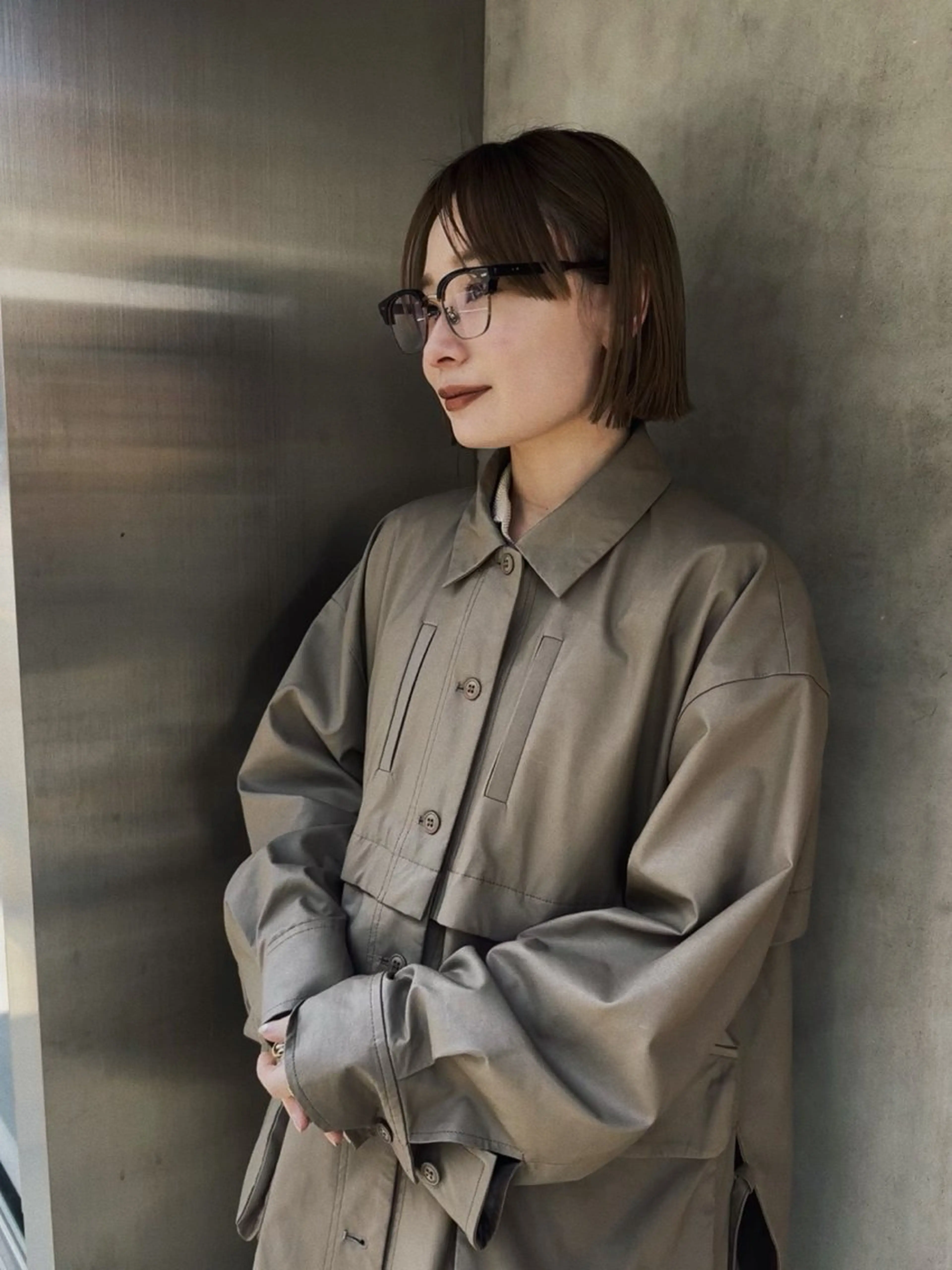 ショート カラー ヘアアレンジ ボブ カット ヘアカラー トリートメント ヘアセット stand所属・ニュアンスヘア🌔 nanakoのヘアスタイル