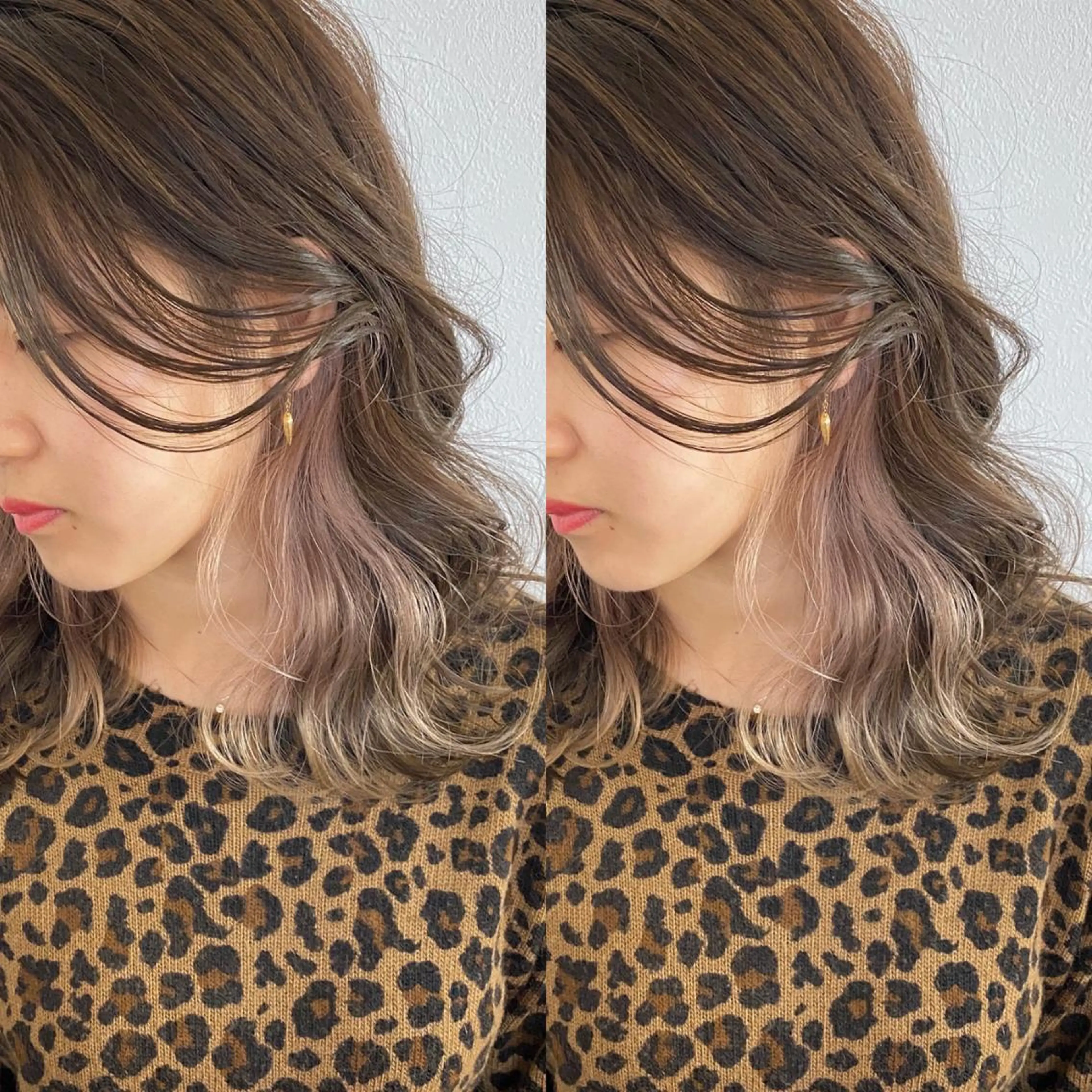 ミディアム カラー ヘアアレンジ カット ヘアカラー ハイライト、レイヤー カット/西梅田/中西のヘアスタイル