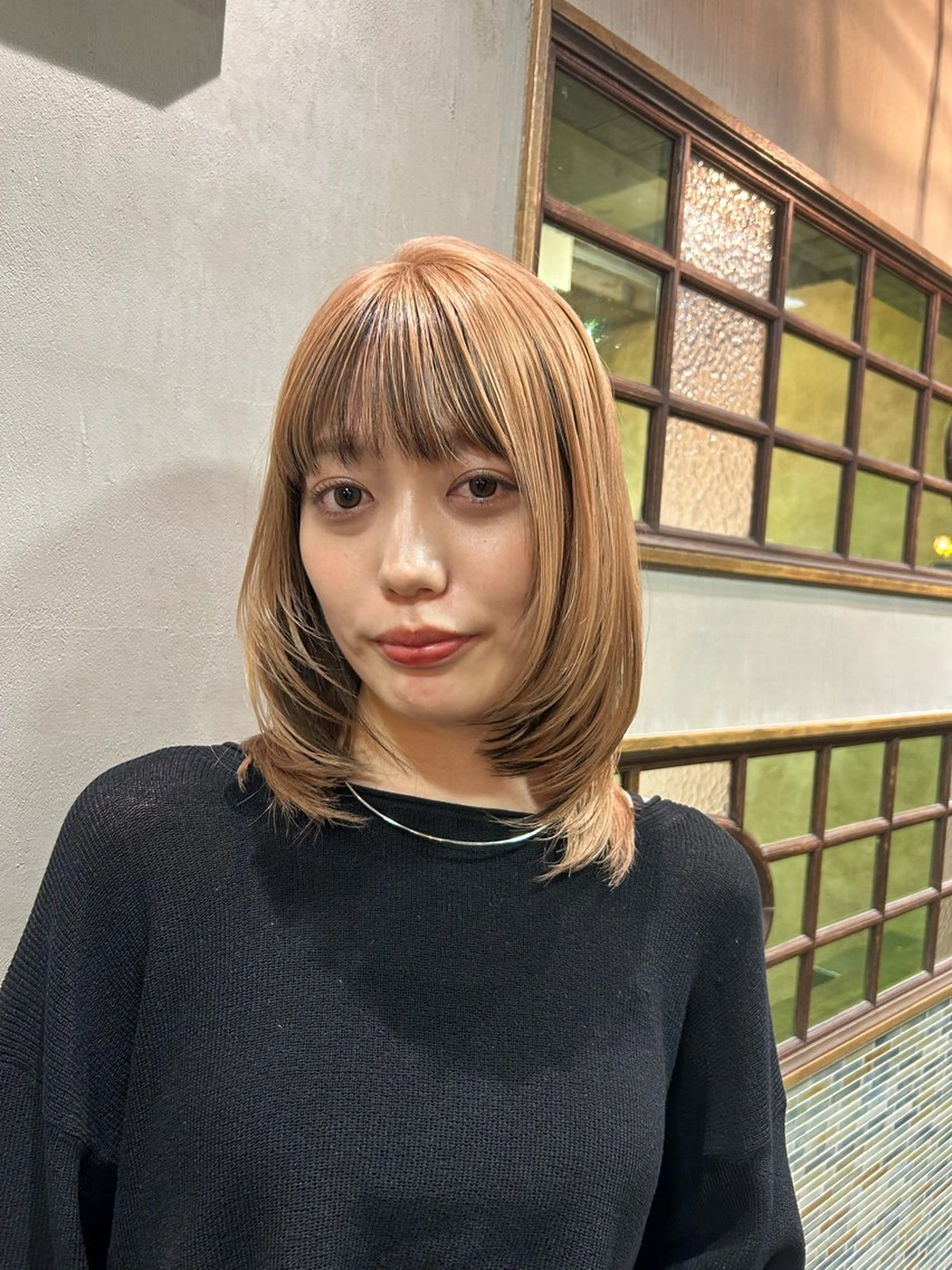 ミディアム カット ヘアカラー トリートメント L STUDIO所属・ハイトーン/ブリーチ 🧁soraのヘアスタイル