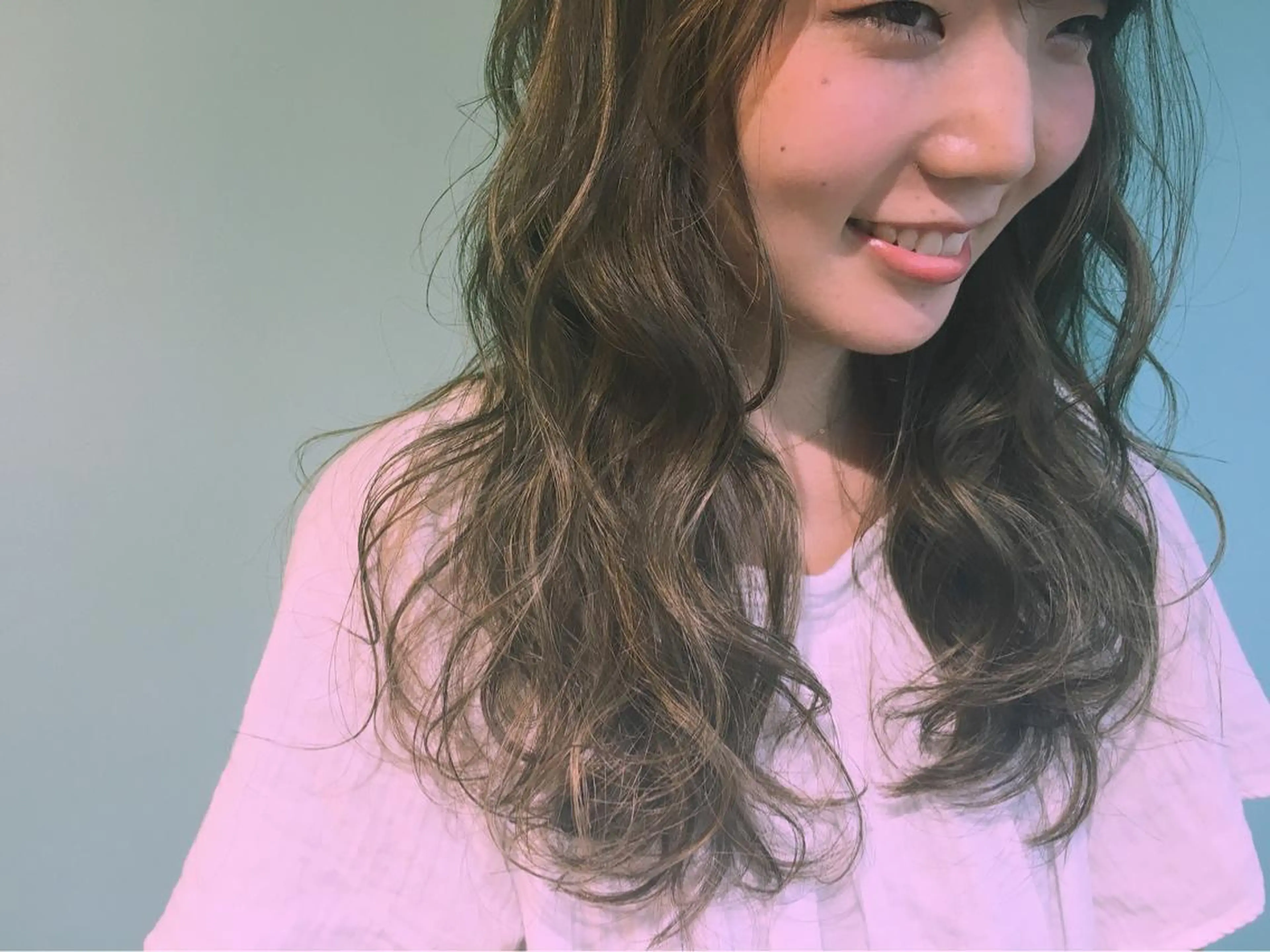 ロング カラー パーマ さかい なつみのヘアスタイル