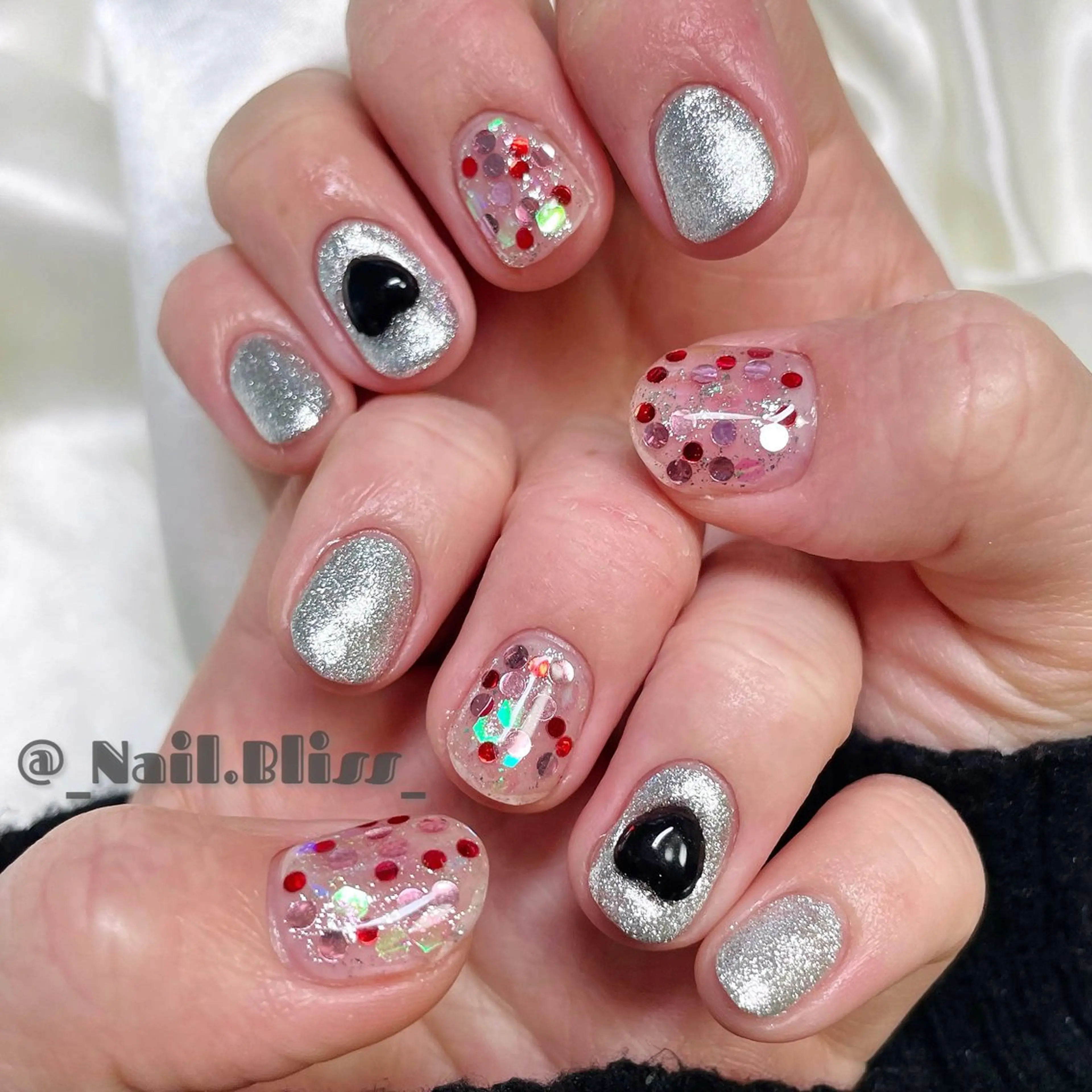 ネイル 氷ネイル・うるうるネイル シンプルネイル ハンドネイル NAIL BLISSのネイルデザイン