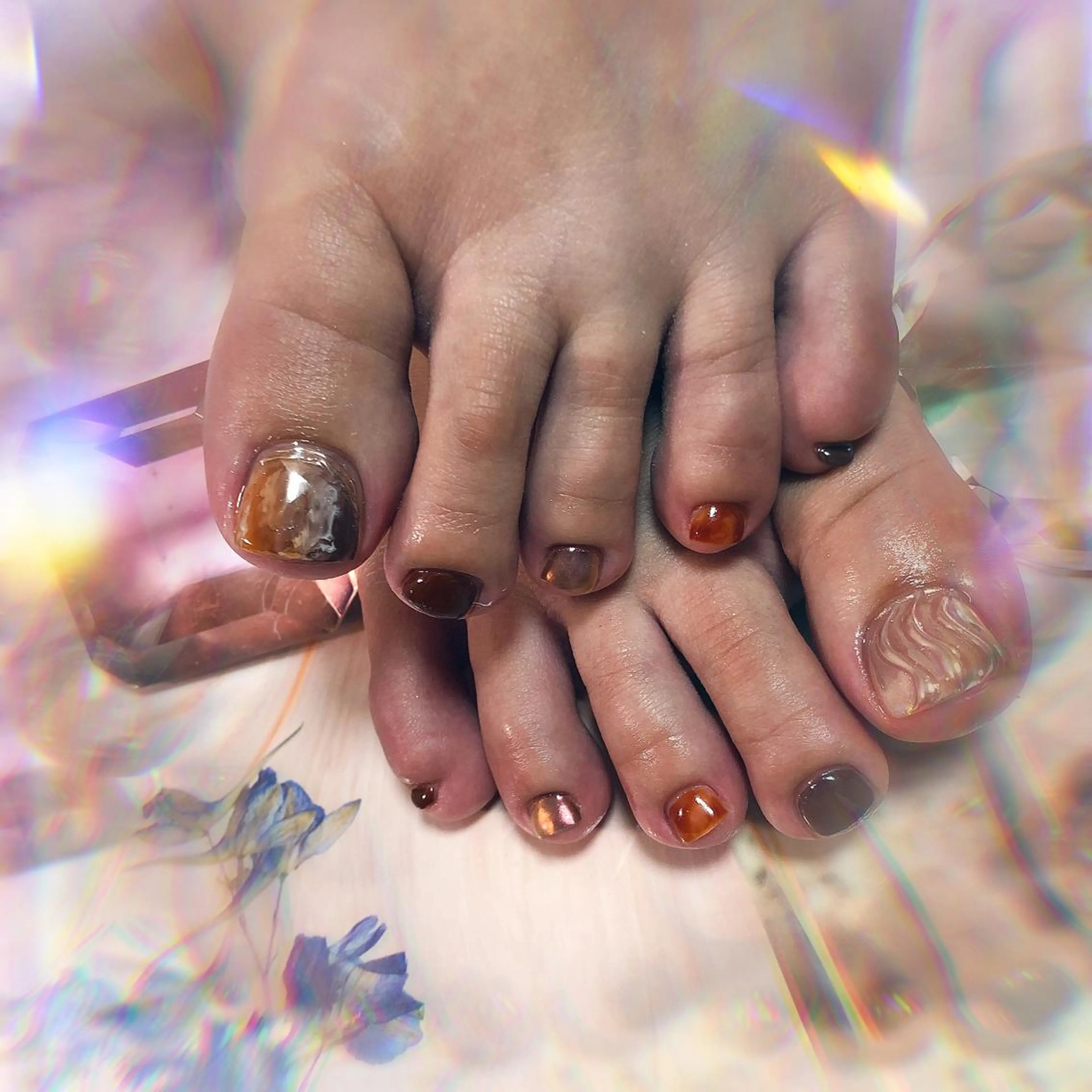 ショート ネイル フットネイル 💎ビューティサロン 湘南　RIRAN💎のネイルデザイン