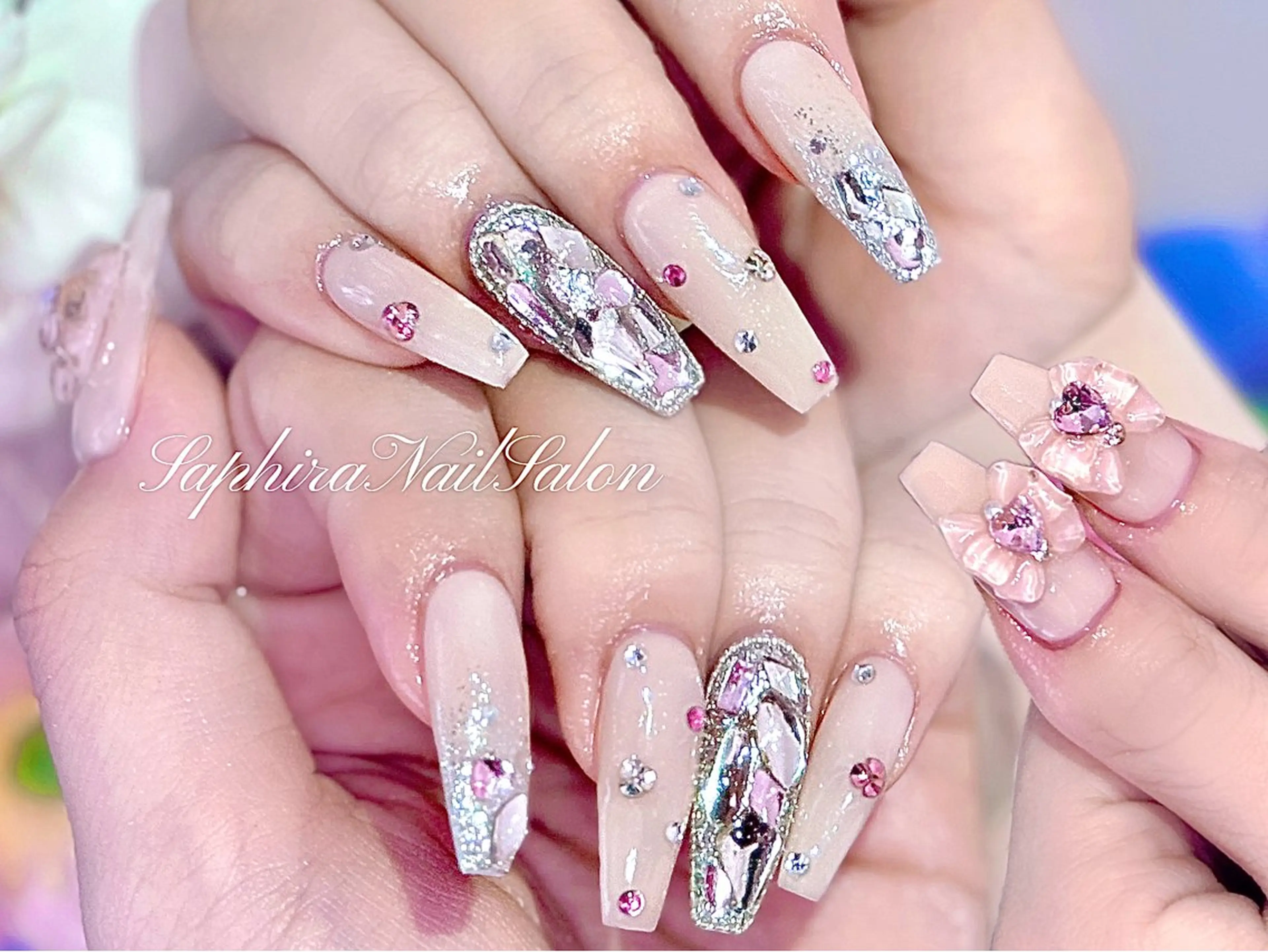 カラー ハンドネイル Saphiraネイル サロン錦糸町のネイルデザイン