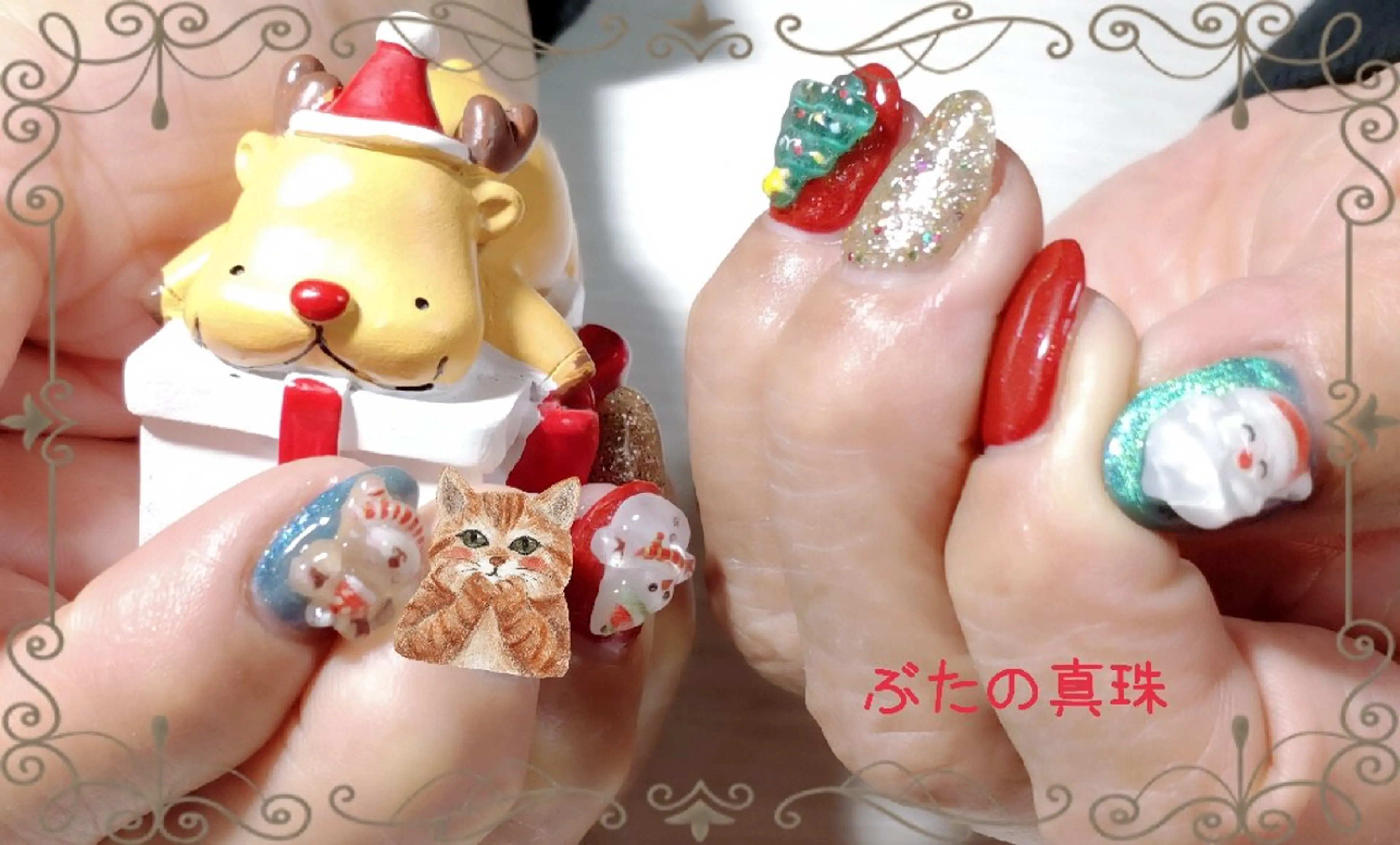 ネイル 冬ネイル クリスマス ハンドネイル 林 珠里のネイルデザイン