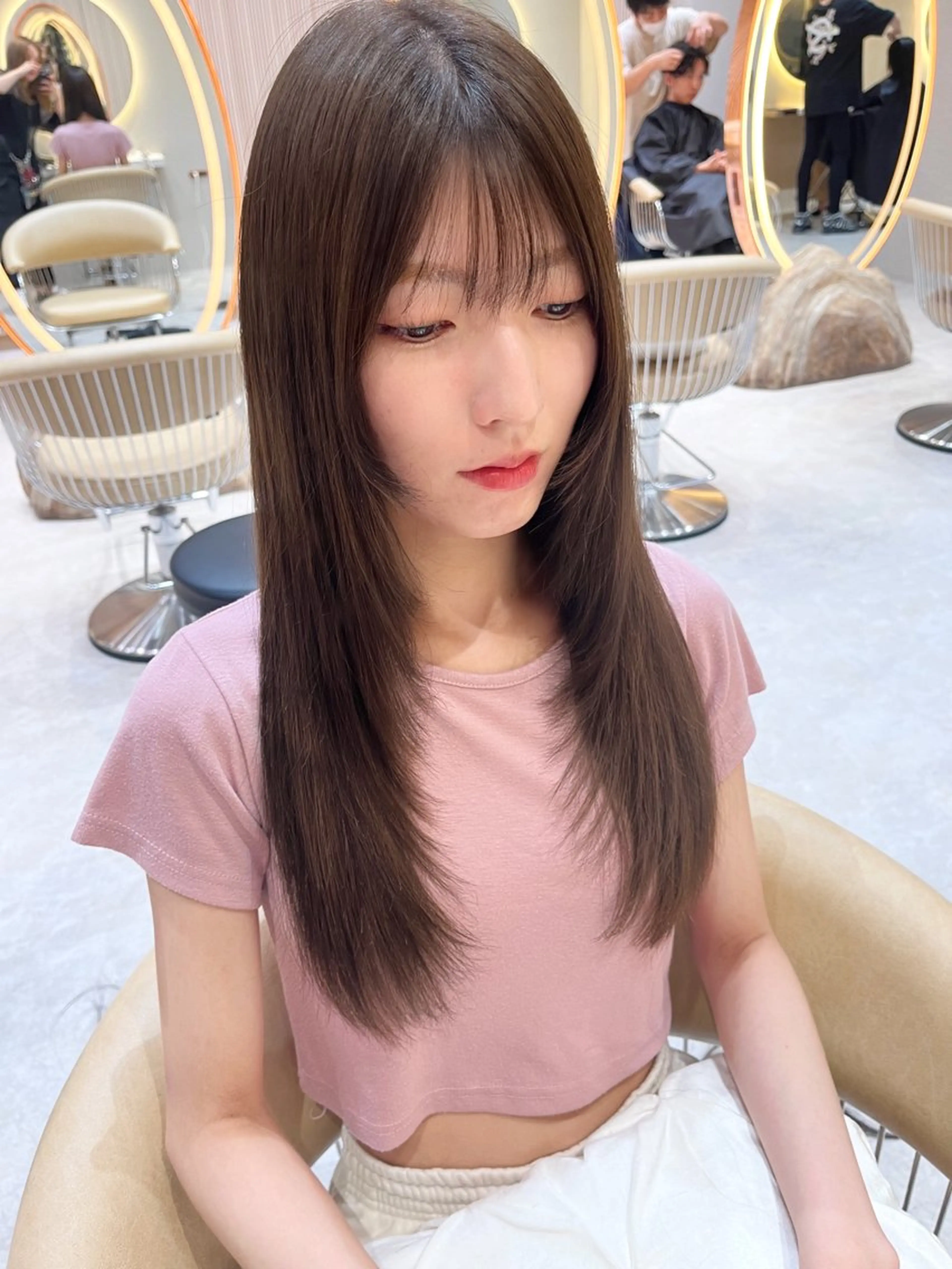 ロング カラー 透明感カラー🤎 中川智帆のヘアスタイル