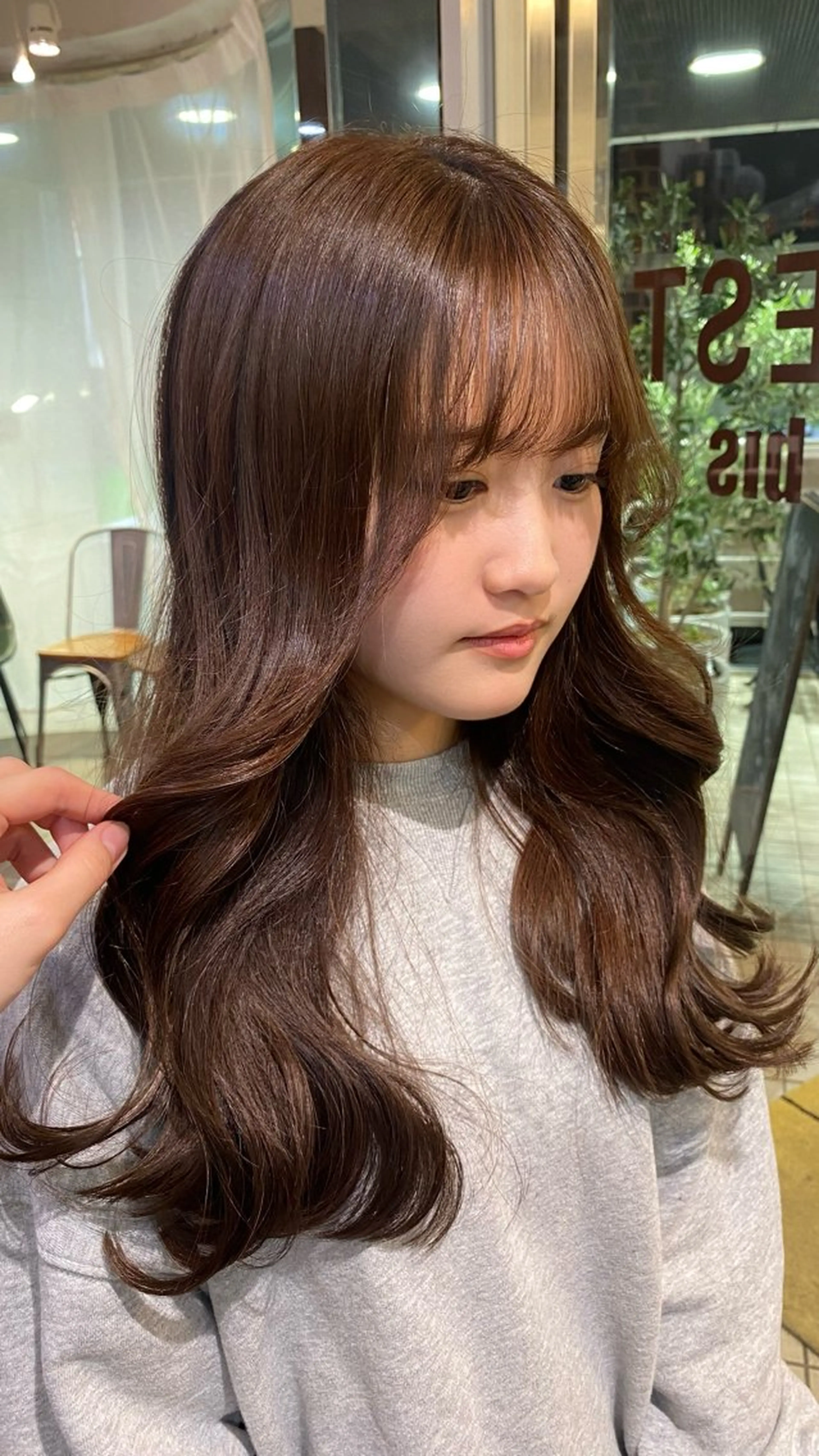 ロング カラー ブリーチ ブラウンカラー ケアブリーチ ダブルカラー イヤリングカラー designcolo r/似合わせNOKAのヘアスタイル