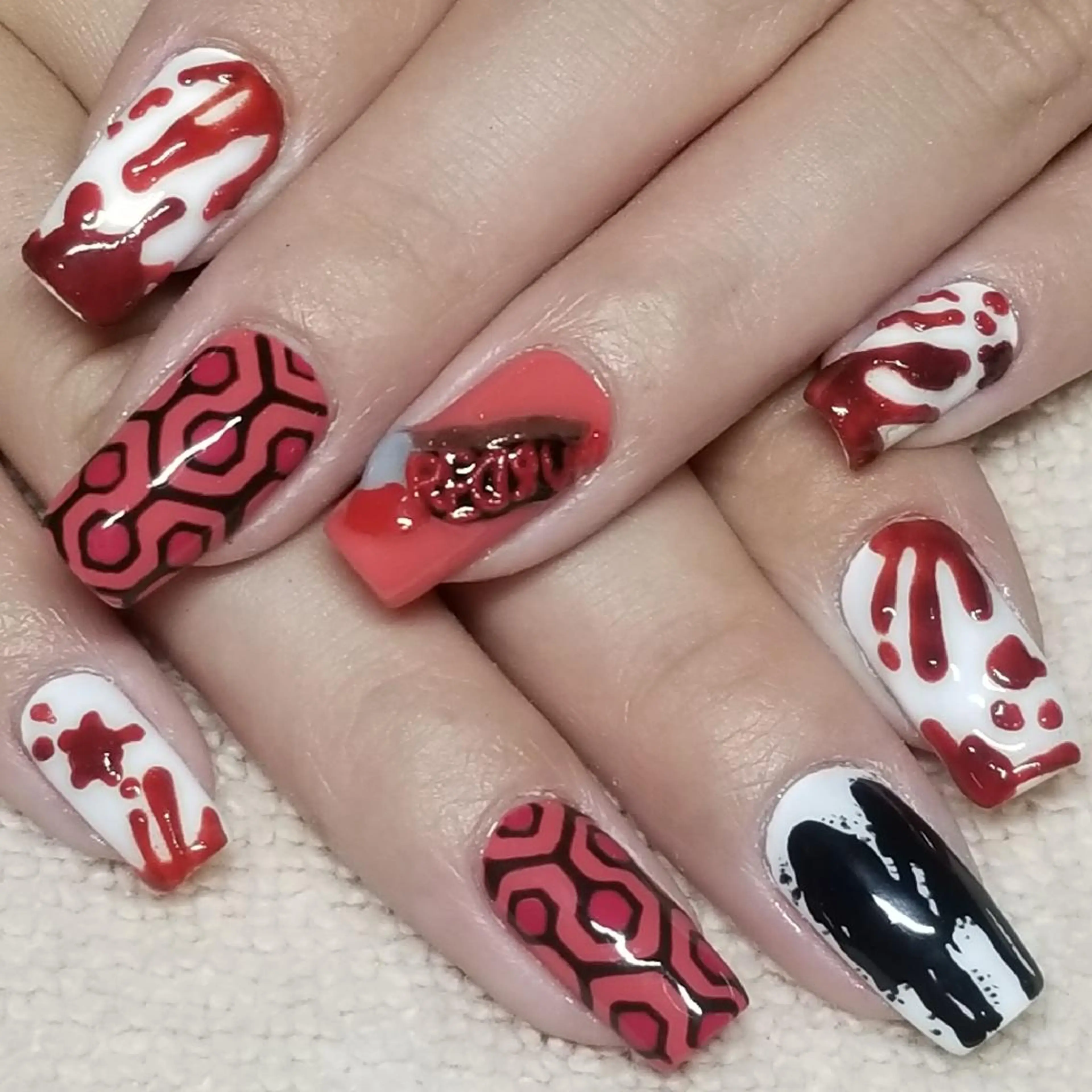 ネイル ハロウィン オレンジ ハンドネイル よしだ ひろきのネイルデザイン