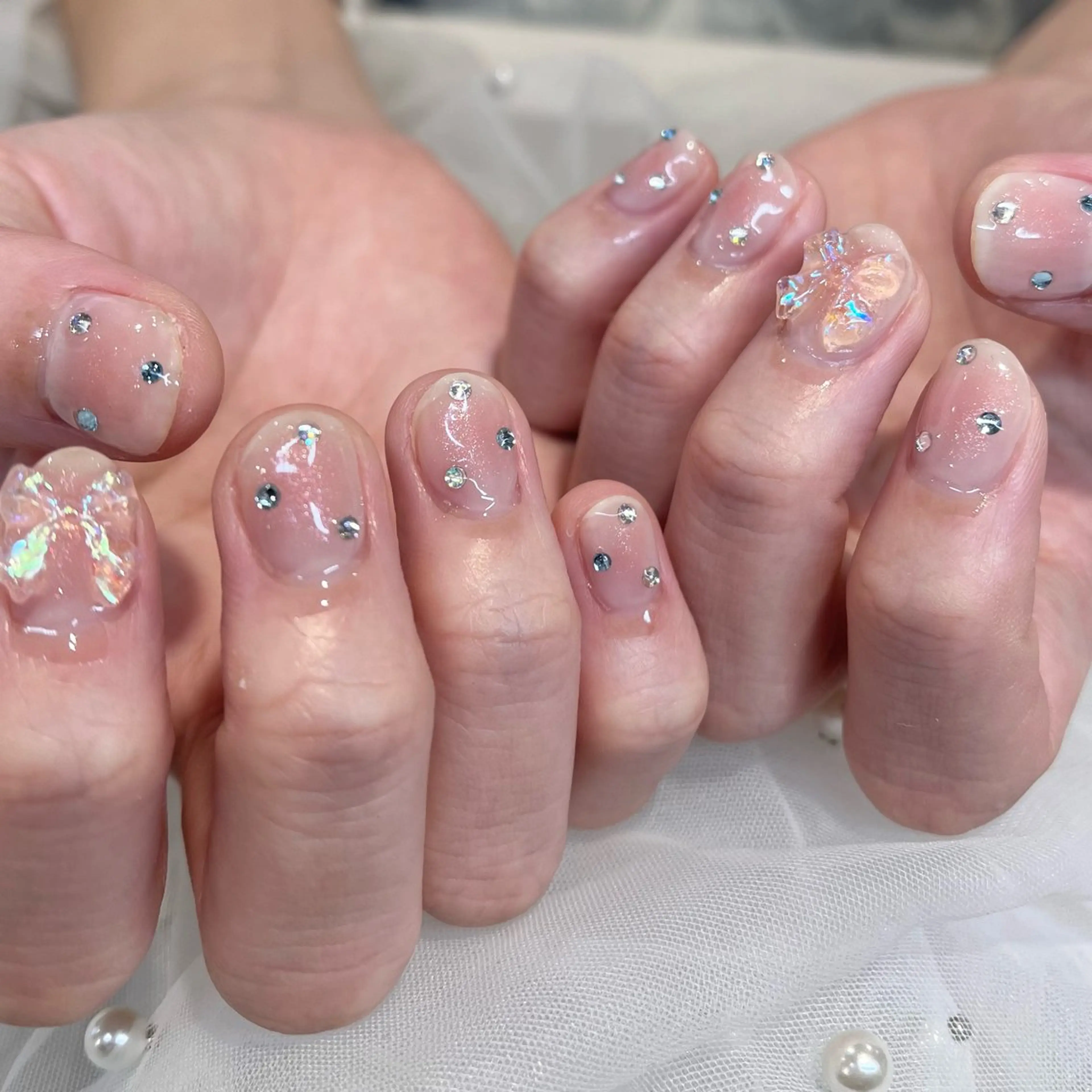 ネイル リボン ハンドネイル 内田 里穂のネイルデザイン