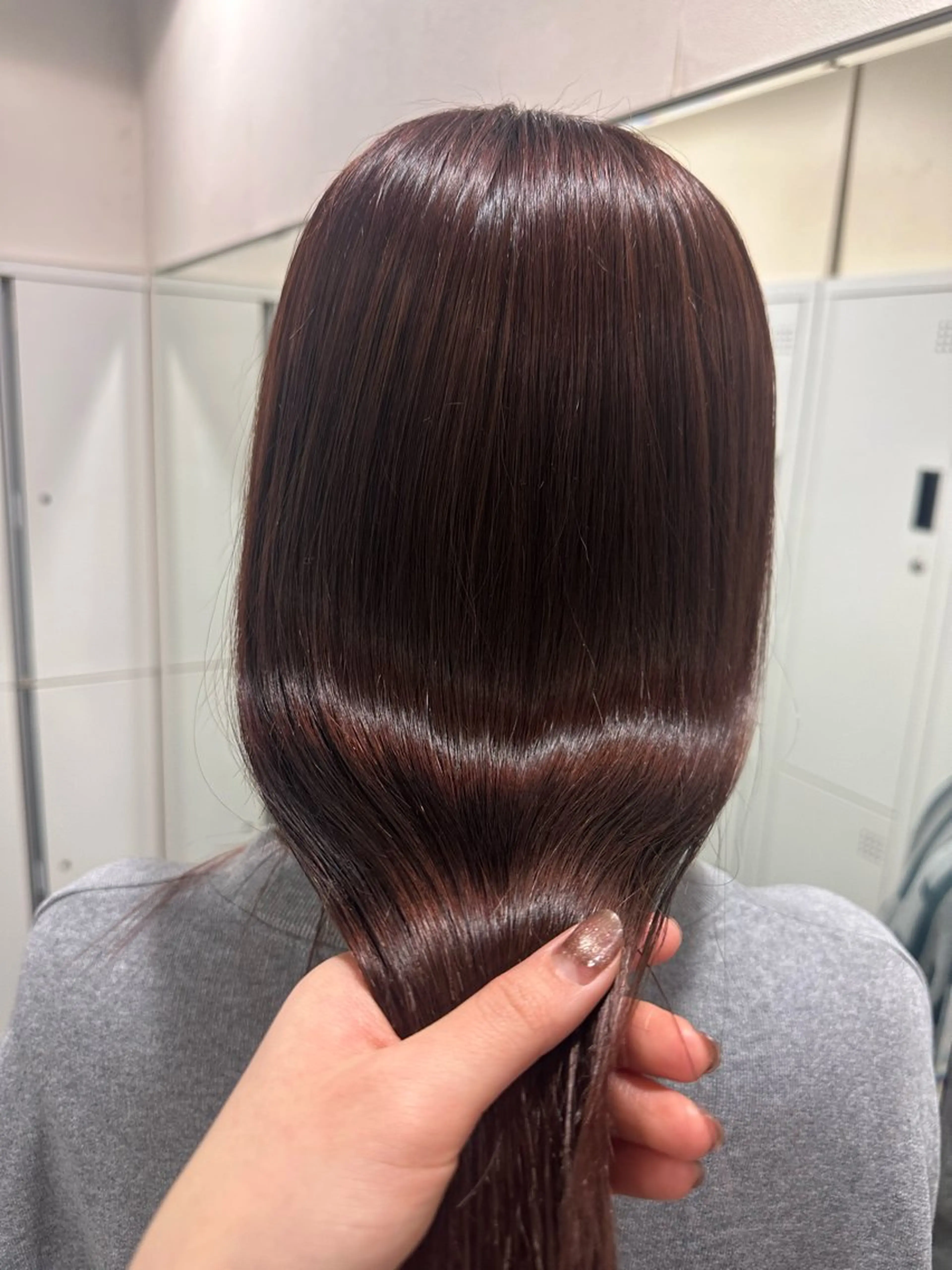 ロング カラー レッドカラー ブリーチカラー/ベー ジュ/Hono🦖のヘアスタイル