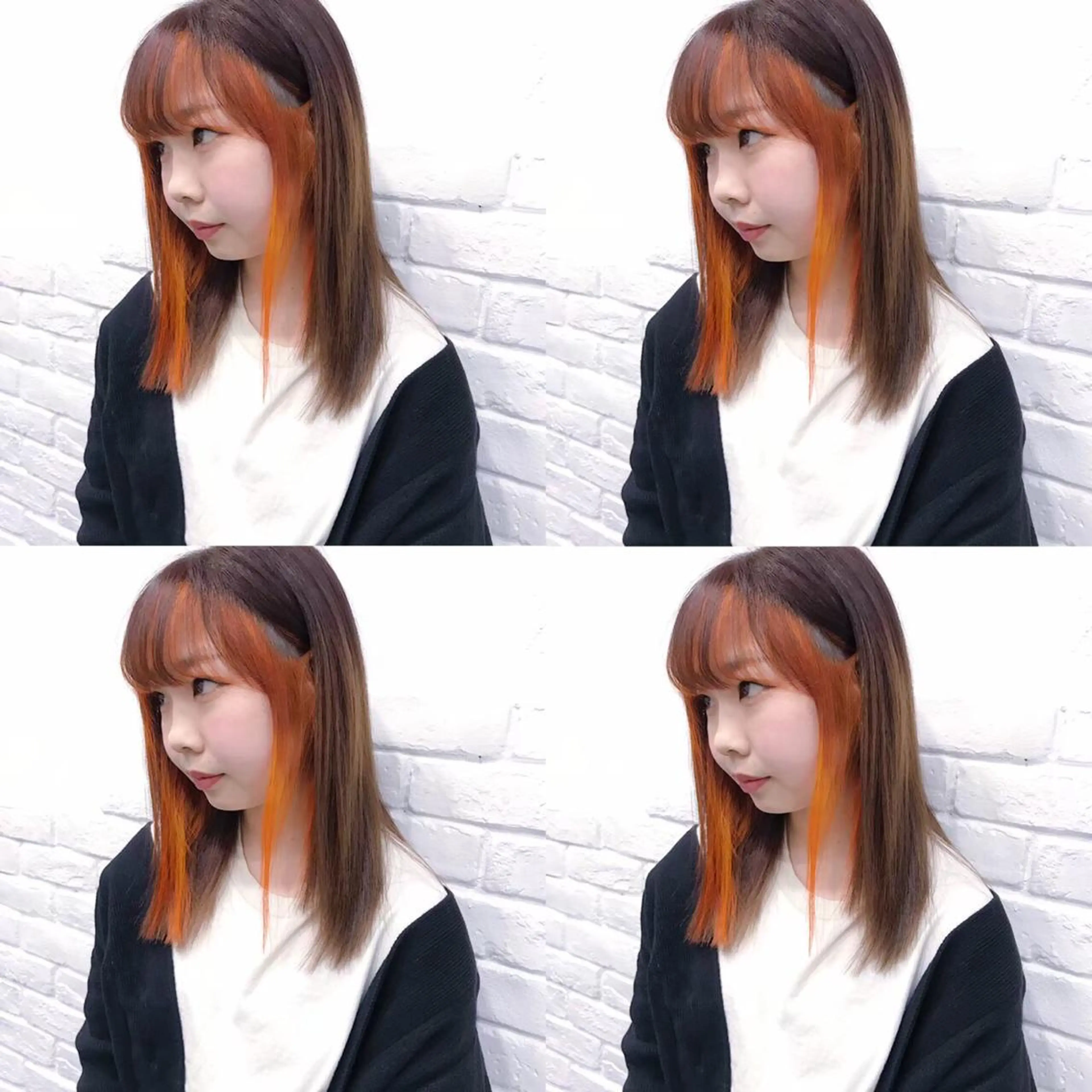 ミディアム カラー JuNブリーチに 縮毛矯正するプロのヘアスタイル