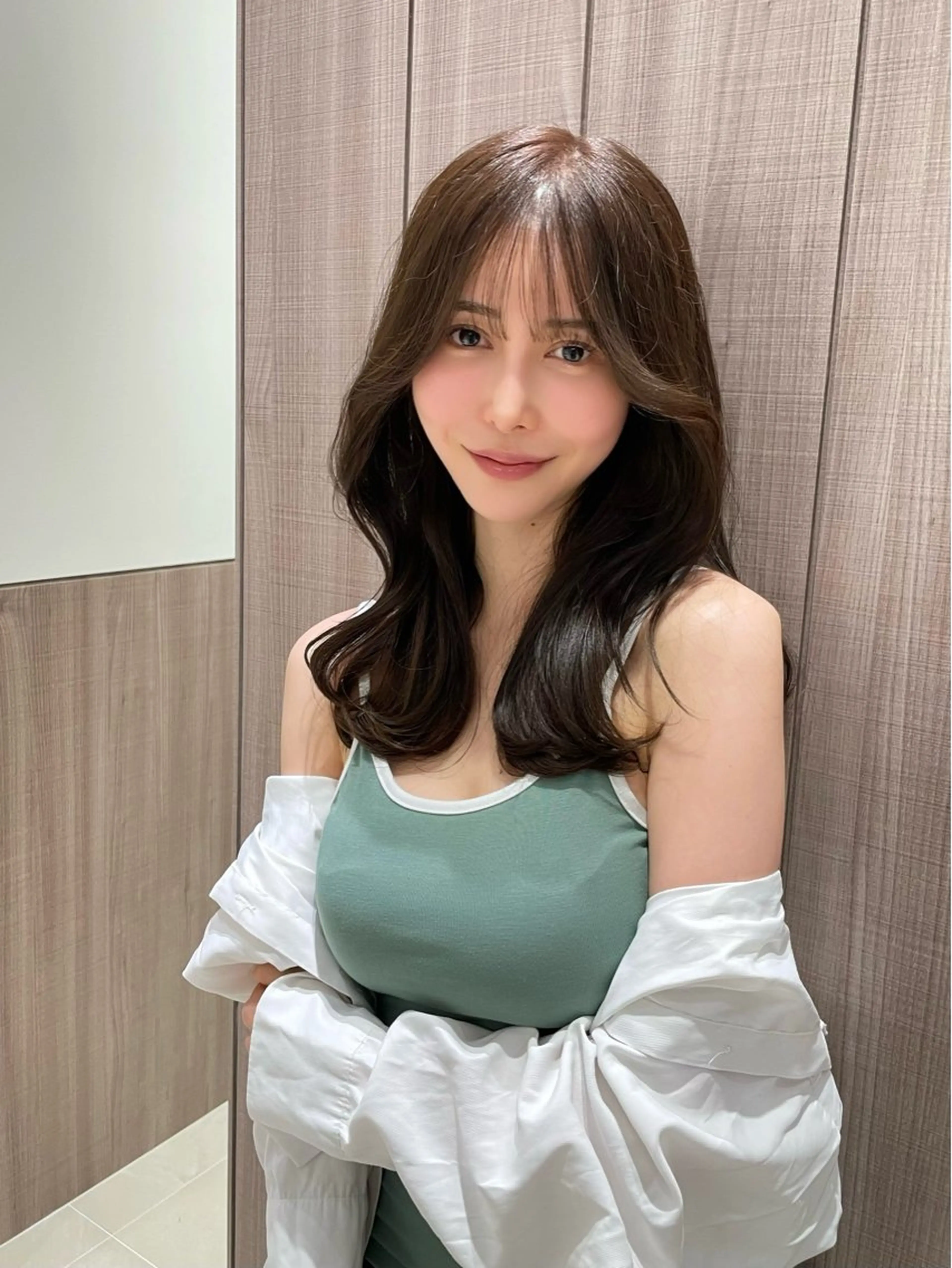 セミロング カラー カット ヘアカラー トリートメント 韓国ヘア🤍顔周り/ 髪質改善✨/林遼一郎のヘアスタイル