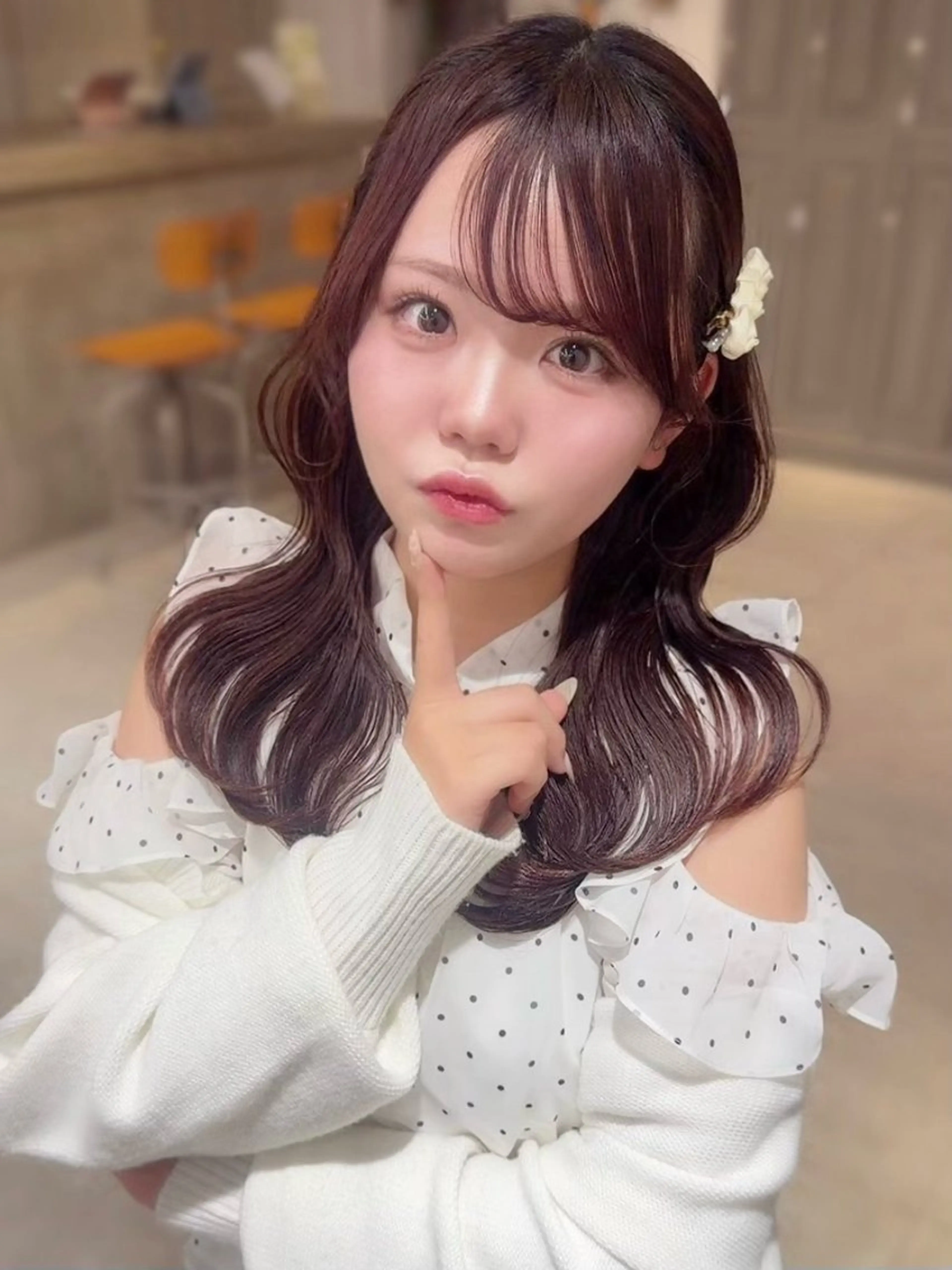 セミロング カラー ヘアカラー トリートメント ブリーチなしダブル カラー💞みどりのヘアスタイル