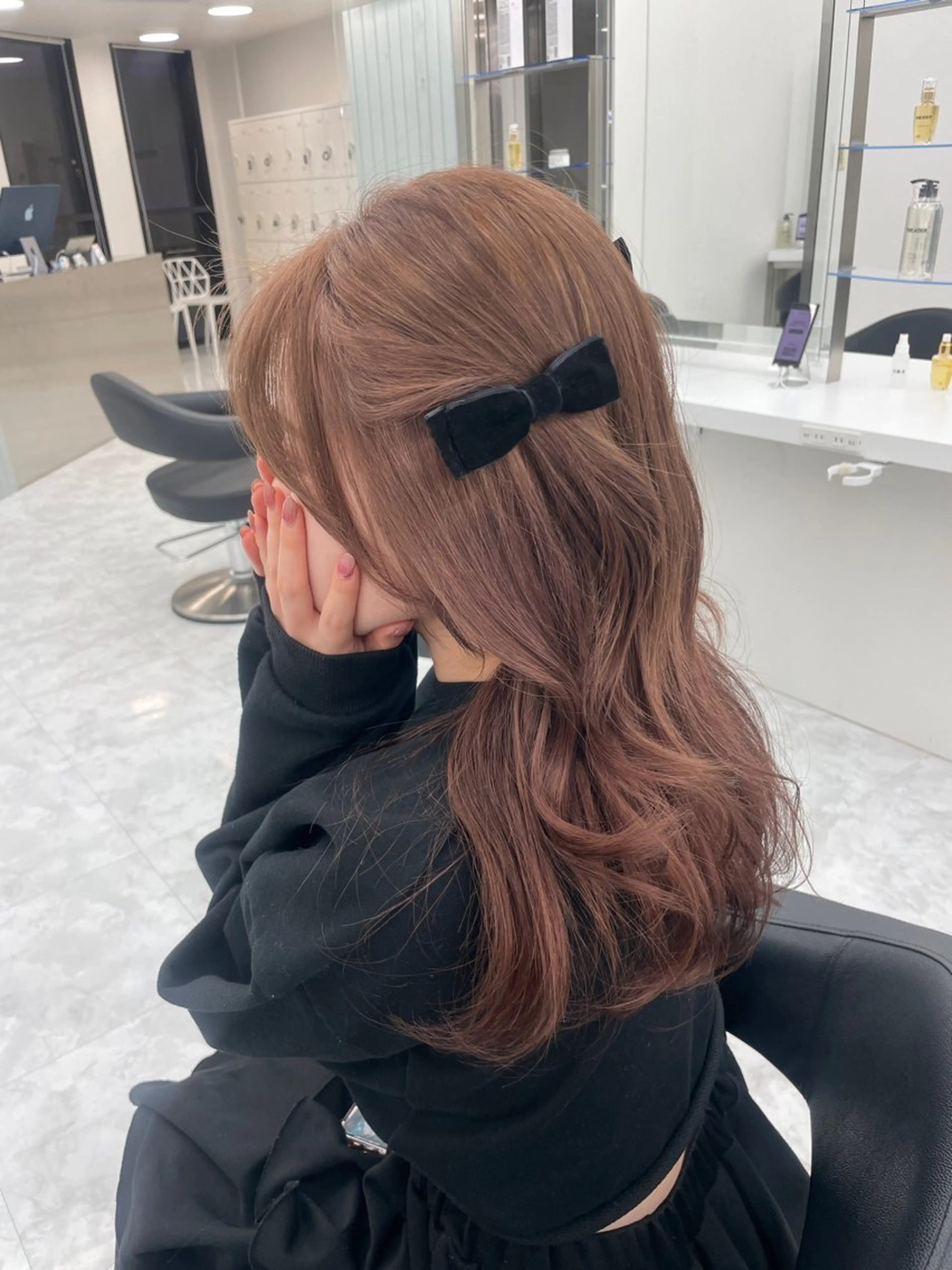 セミロング カラー ヘアカラー ヘッドスパ ヘアセット ガーリーstyle ❤︎misaki🏹のヘアスタイル