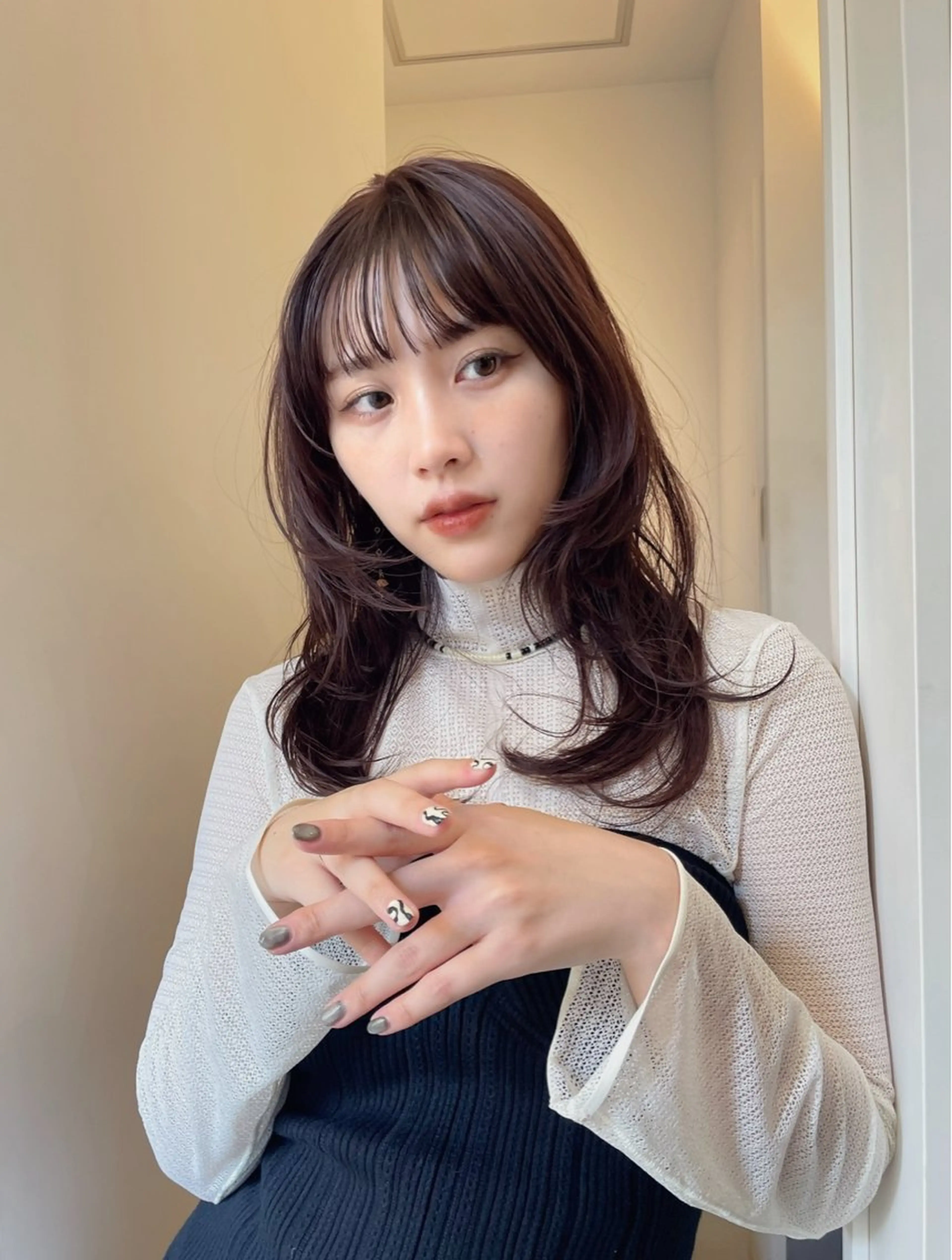 セミロング カラー 伸ばしかけ レイヤーカット tete nico所属・似合わせ/ヘアカラー nanami🌸のヘアスタイル