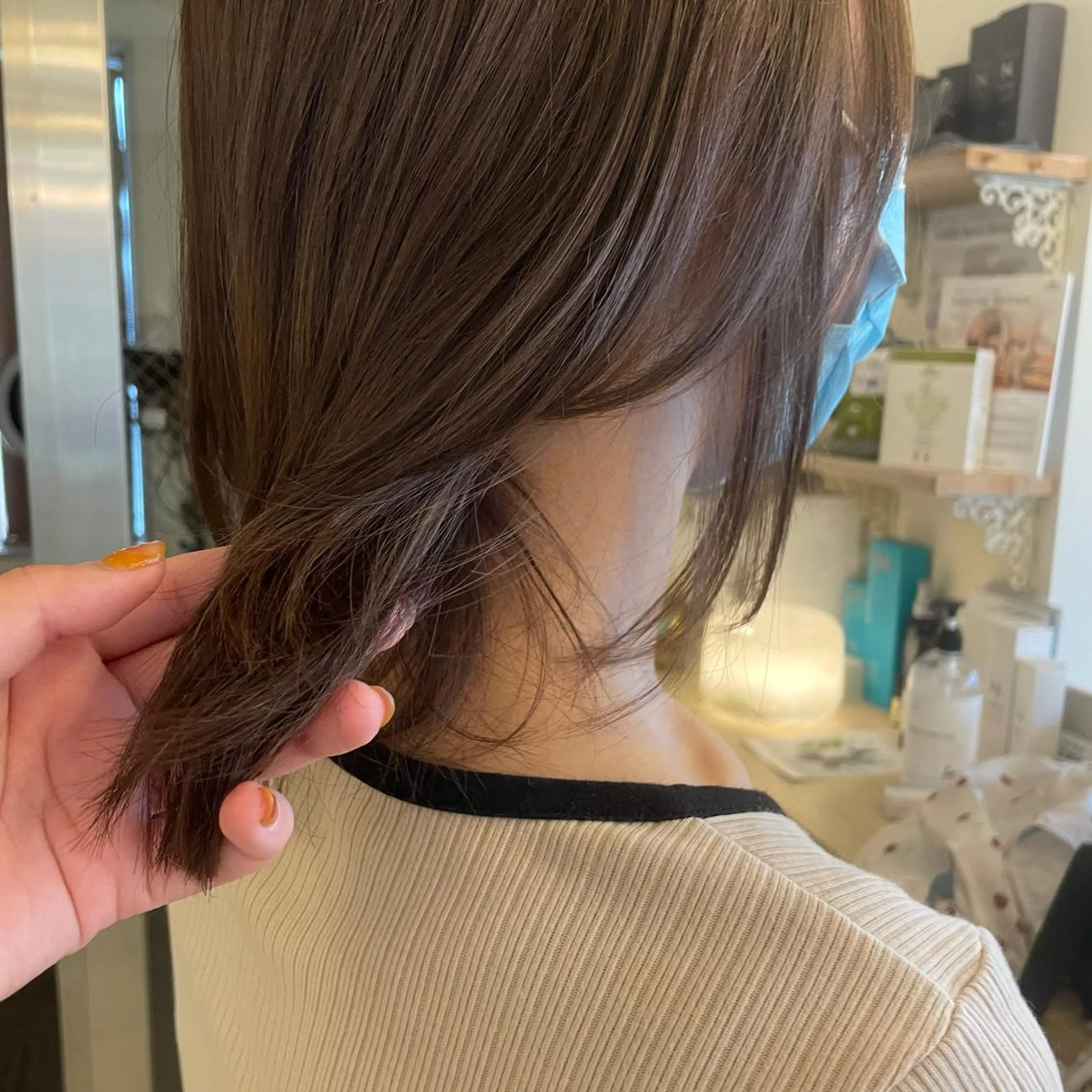 ミディアム ヘアカラー トリートメント ボブウルフ／ボブ Satsuki【名駅のヘアスタイル