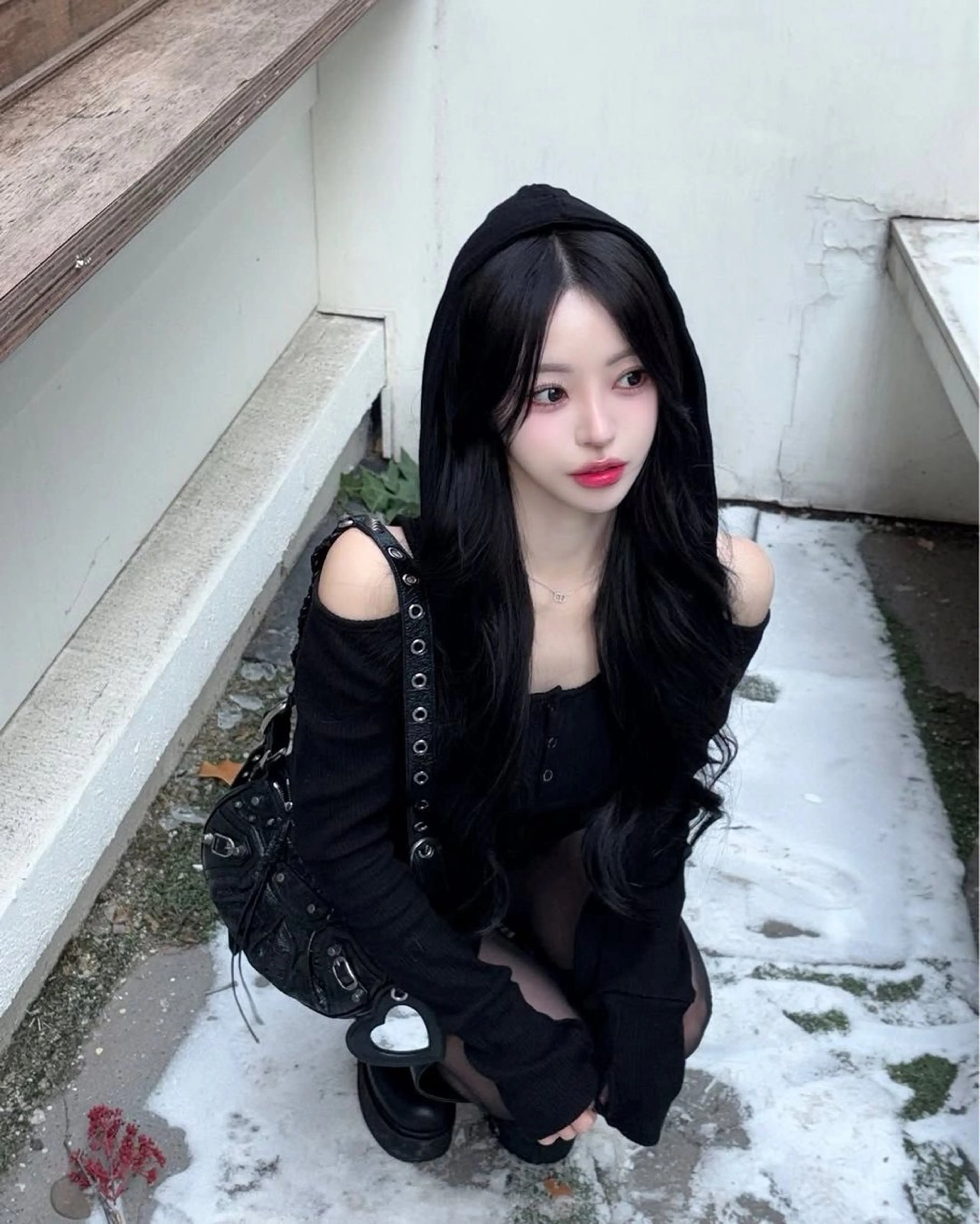 ロング カラー カット ヘアカラー 韓国風暗髪ヘア🤍 🫧MIREIのヘアスタイル