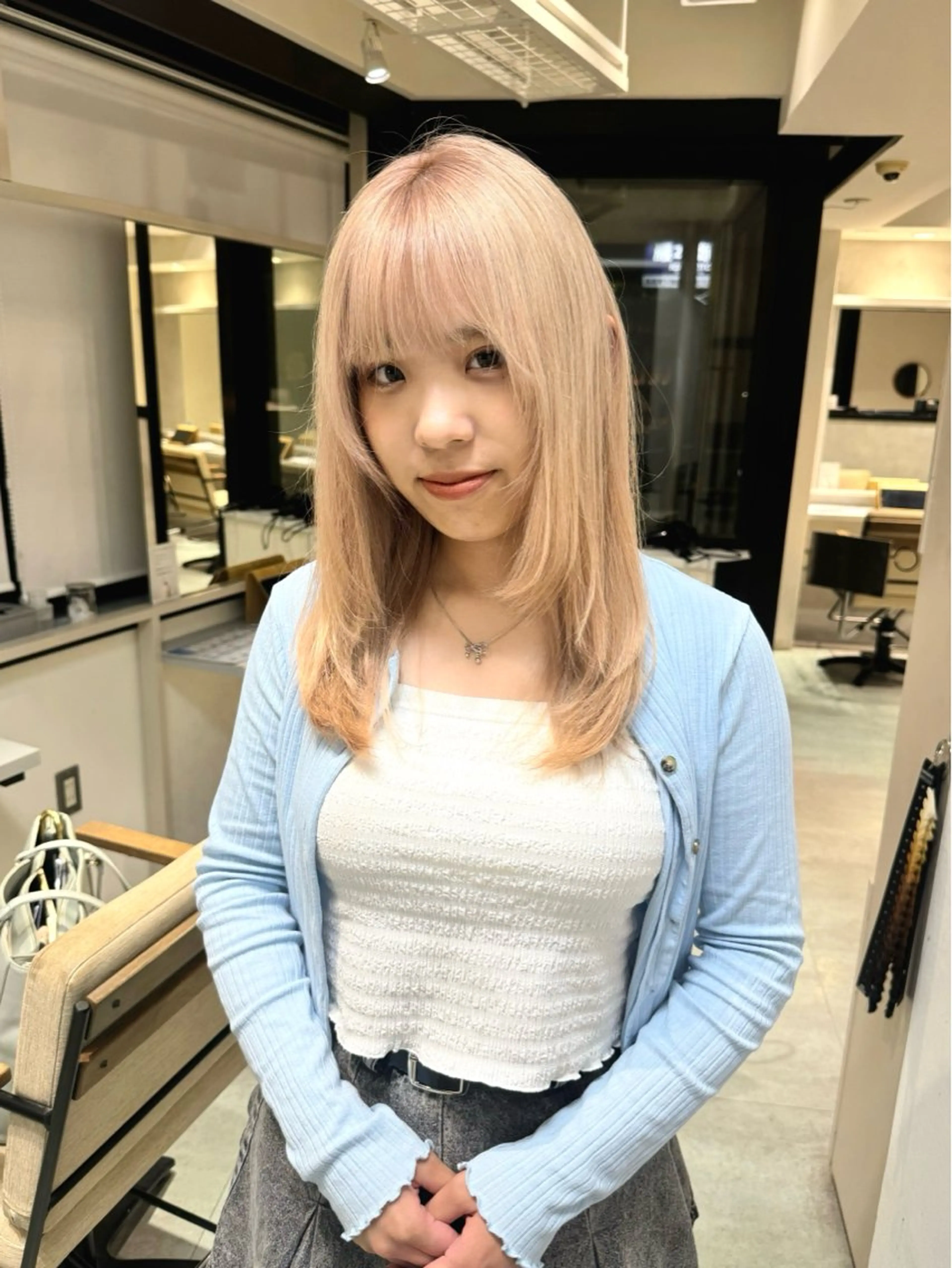 ミディアム カラー ヘアカラー ai 梅田/暖色カラーのヘアスタイル