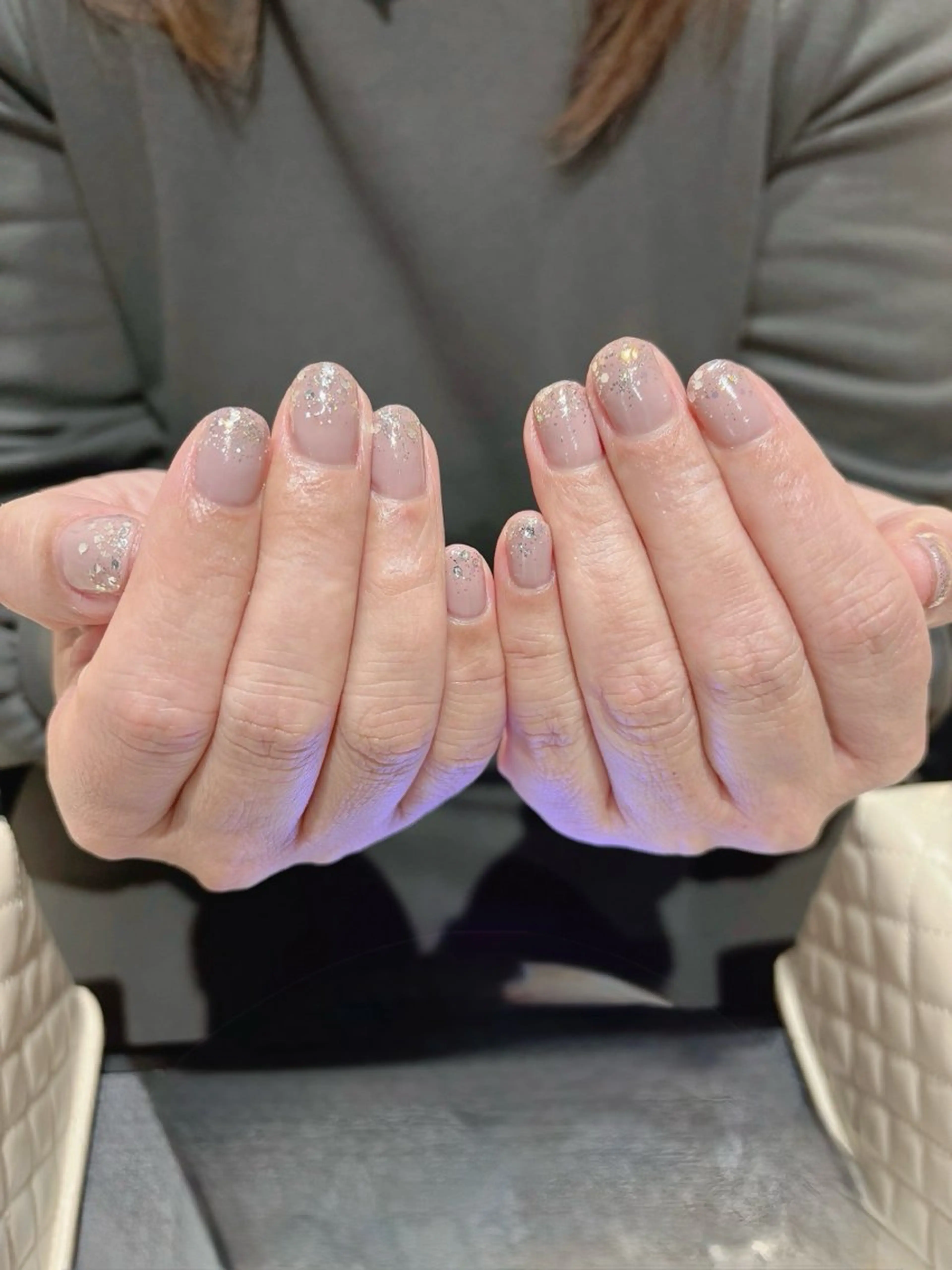 ネイル ラメ(グリッター) ピンク ピンクベージュ neo.nail柏 Mutsumiのネイルデザイン