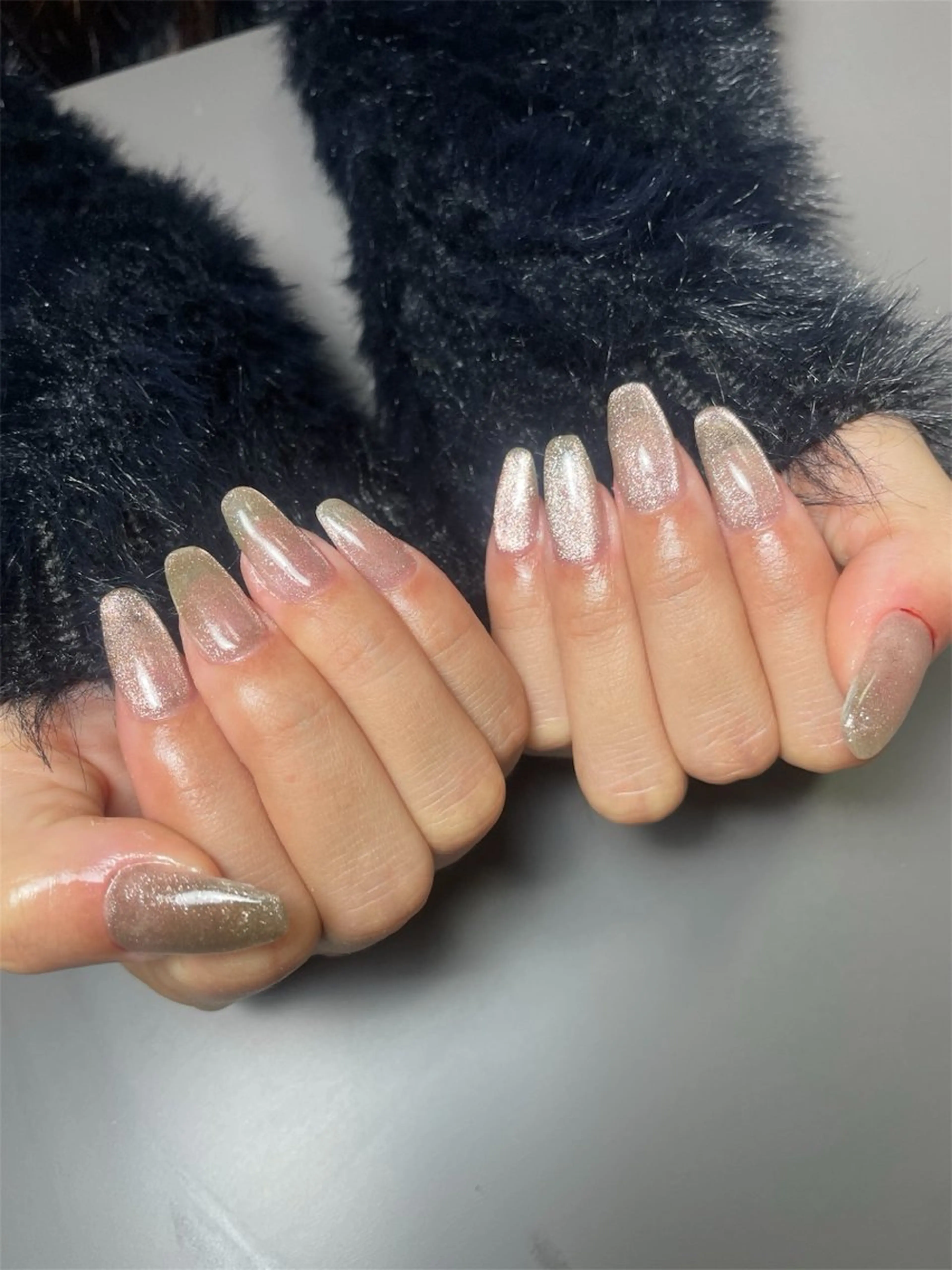 ネイル マグネットネイル マグネットワンカラー ワンカラーネイル シンプルネイル 永田 岬のネイルデザイン