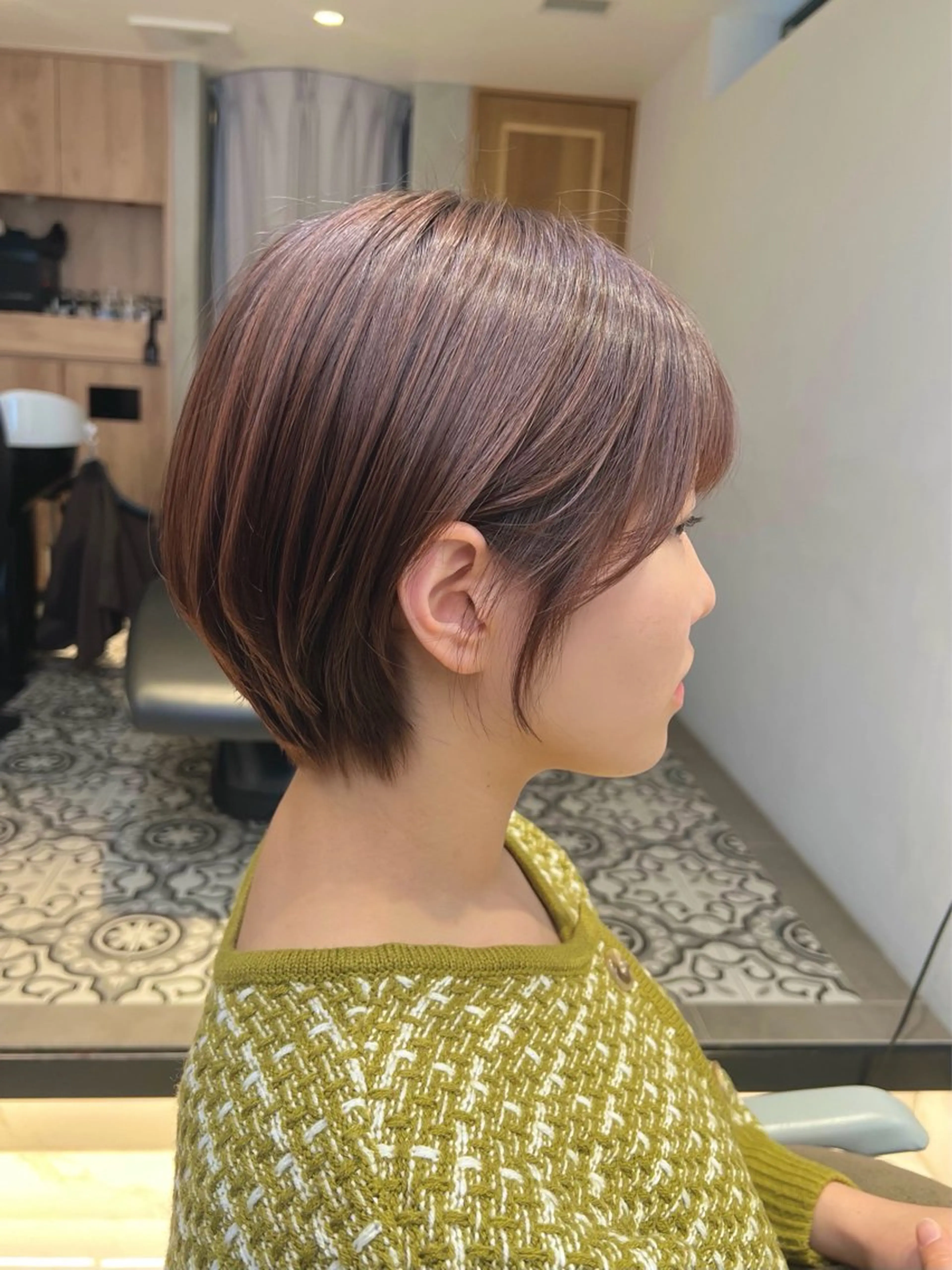 ショート カラー くすみカラー/メンズ ‎/縮毛/川添桃花‎のヘアスタイル