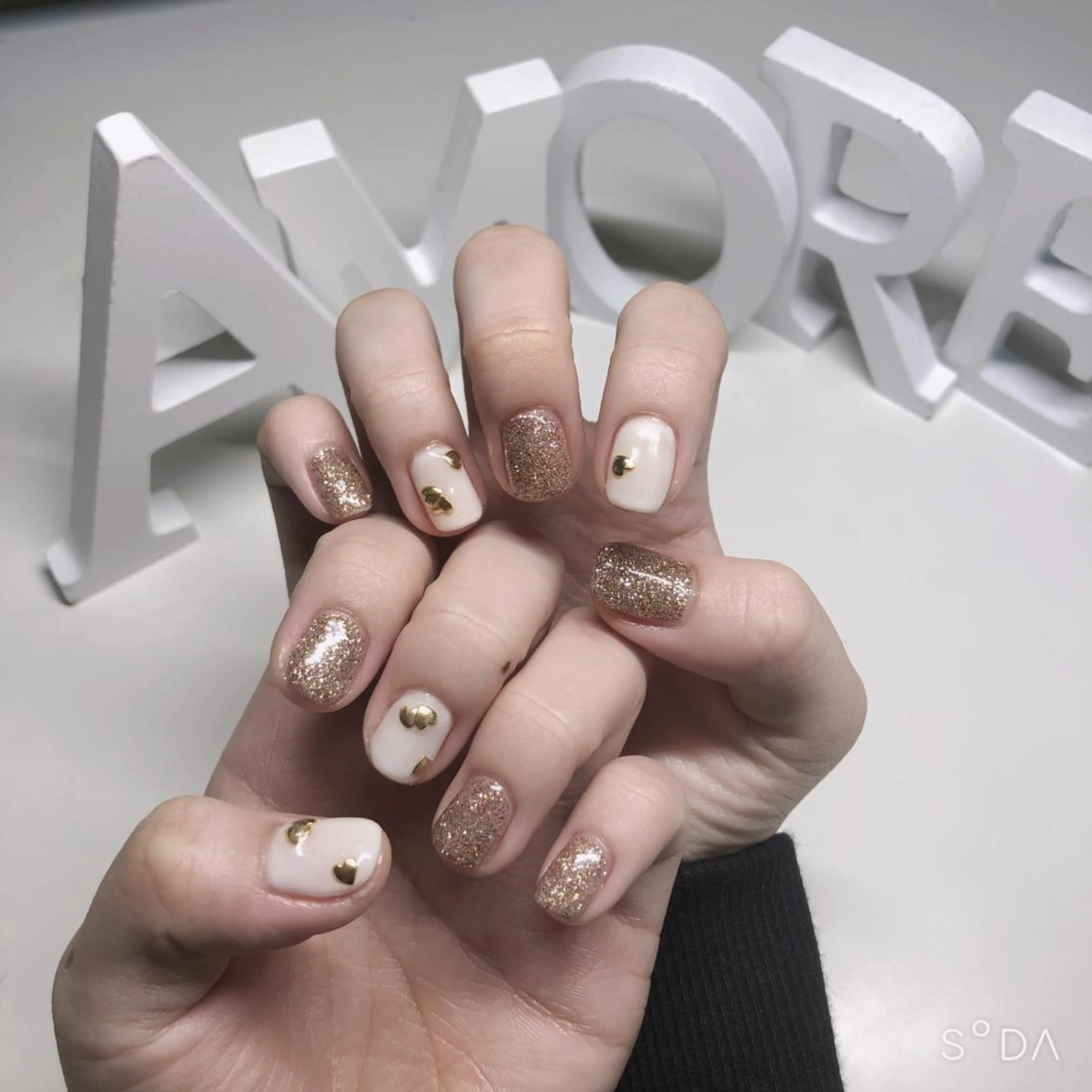 ネイル ジェルネイル ハート ラメ(グリッター) 持ち込み You kyehwaのネイルデザイン