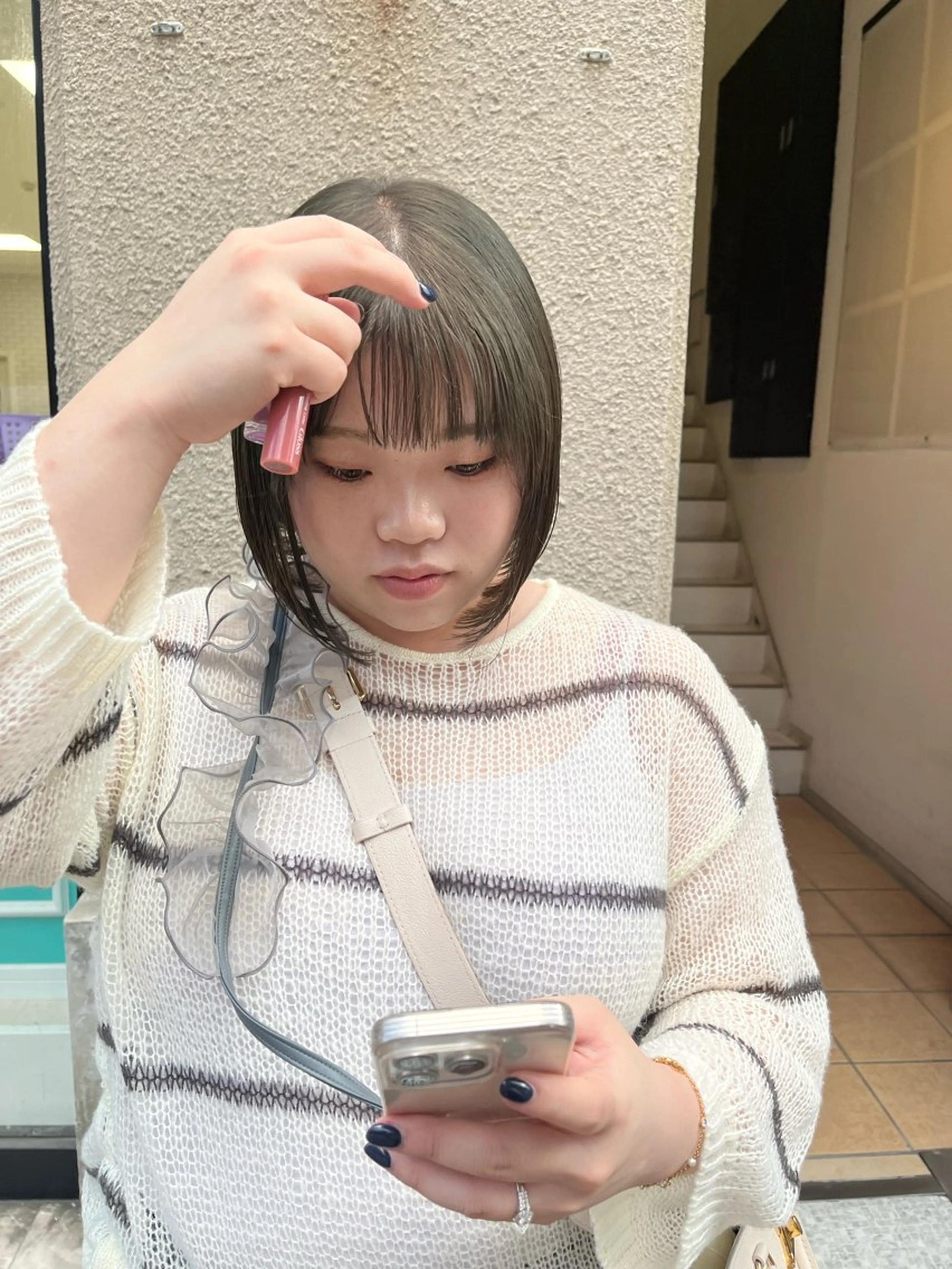 ショート カラー ベージュカラー オリーブベージュ カット ヘアカラー トリートメント keshiki🦋 Nanaのヘアスタイル