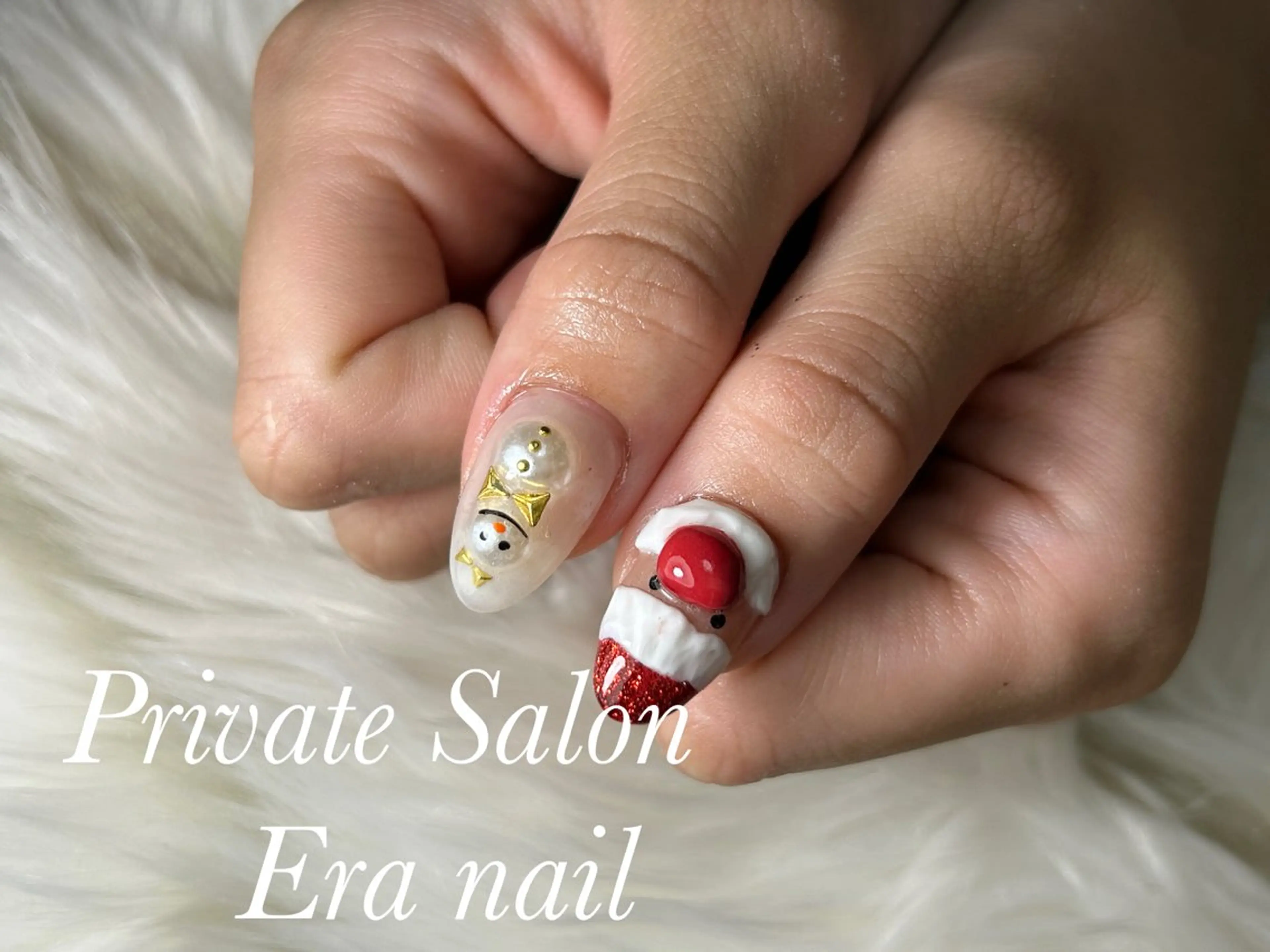ネイル 冬ネイル クリスマス ハンドネイル Era nailのネイルデザイン