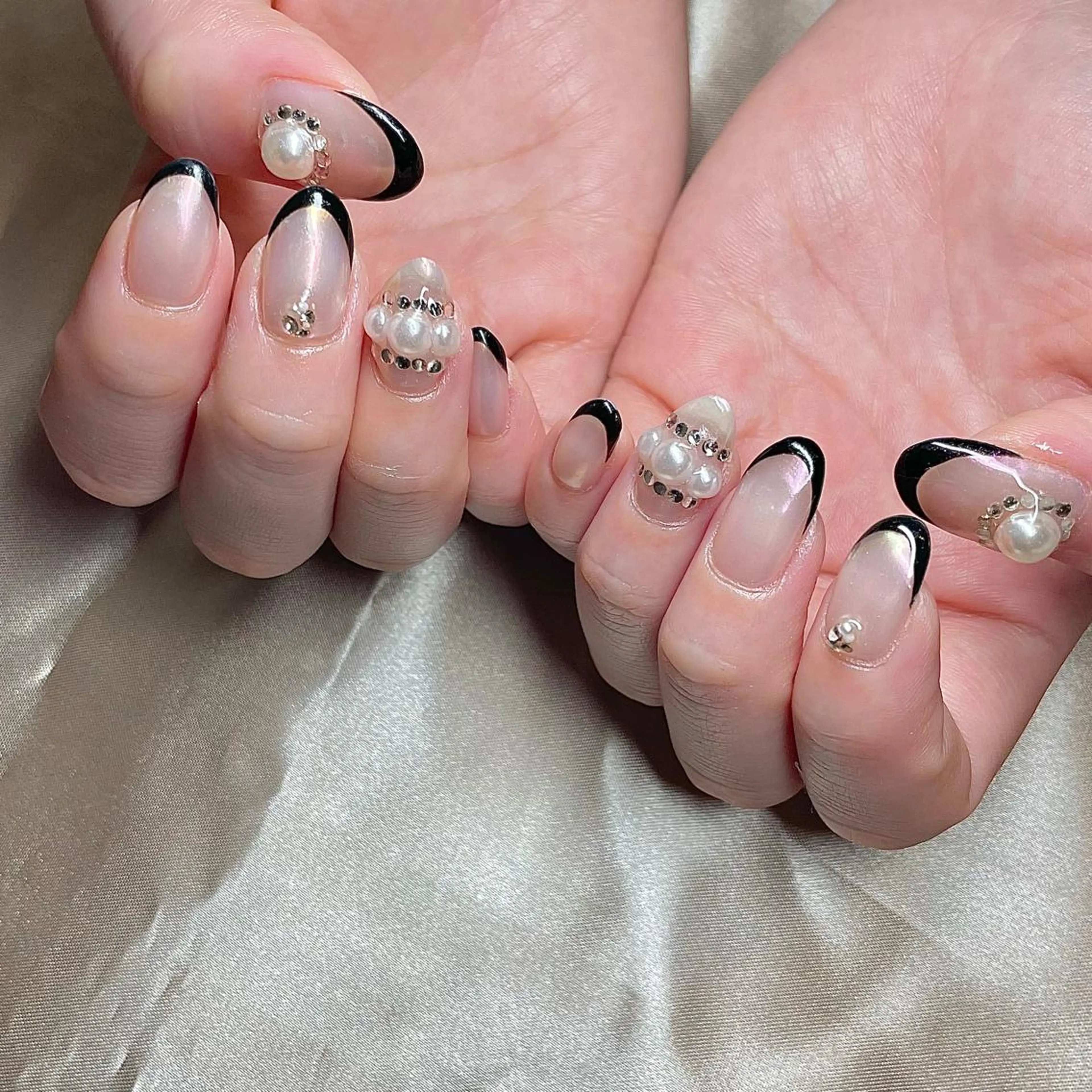 セミロング カラー パーマ ヘアアレンジ メンズ キッズ ネイル マツエク・マツパ オーロラネイル フレンチネイル nail&eye Aoのマツエク・マツパデザイン