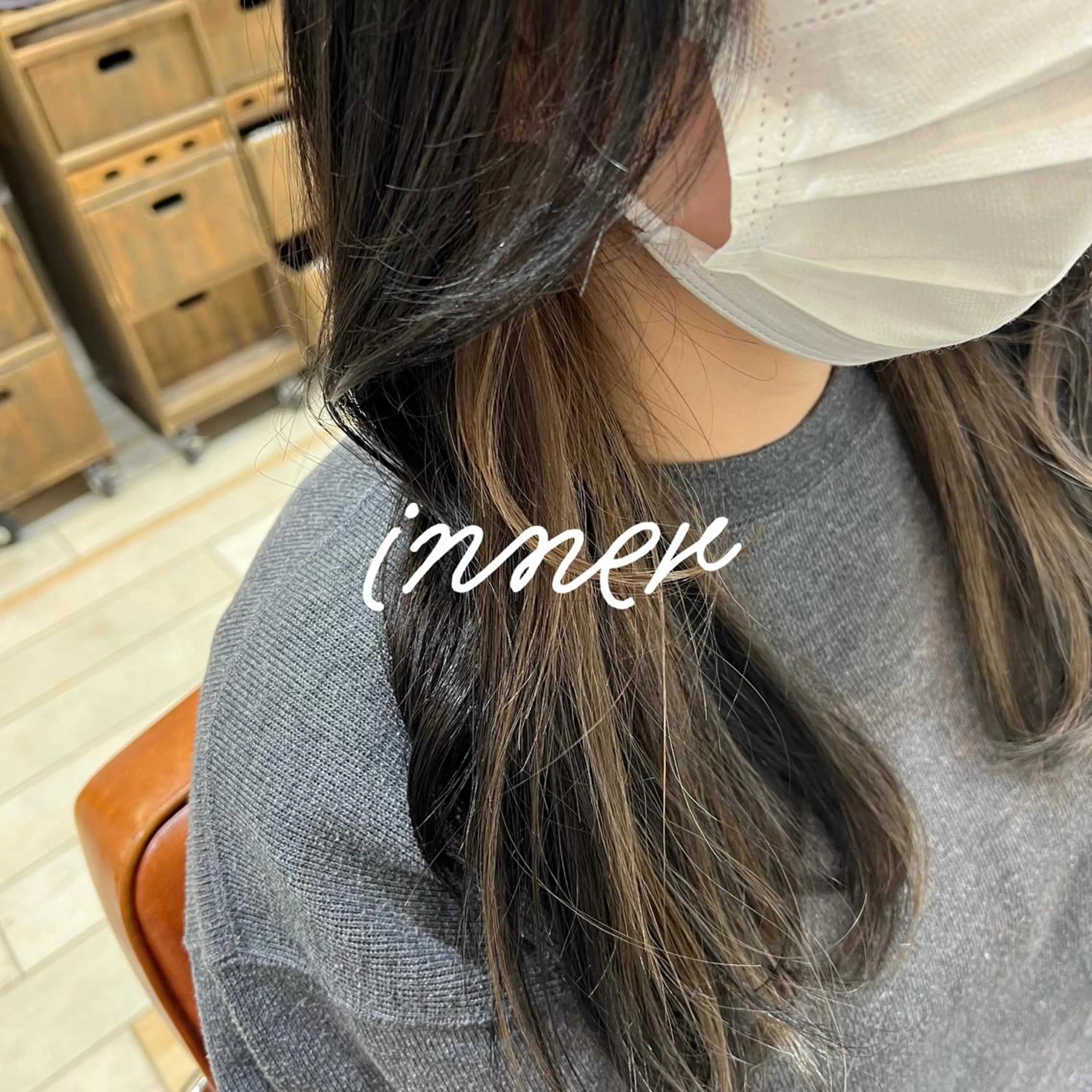 ✔️ ″ イヤリングカラー or インナーカラー 〟+フルカラー+3stepトリートメント 🤎🤍の写真