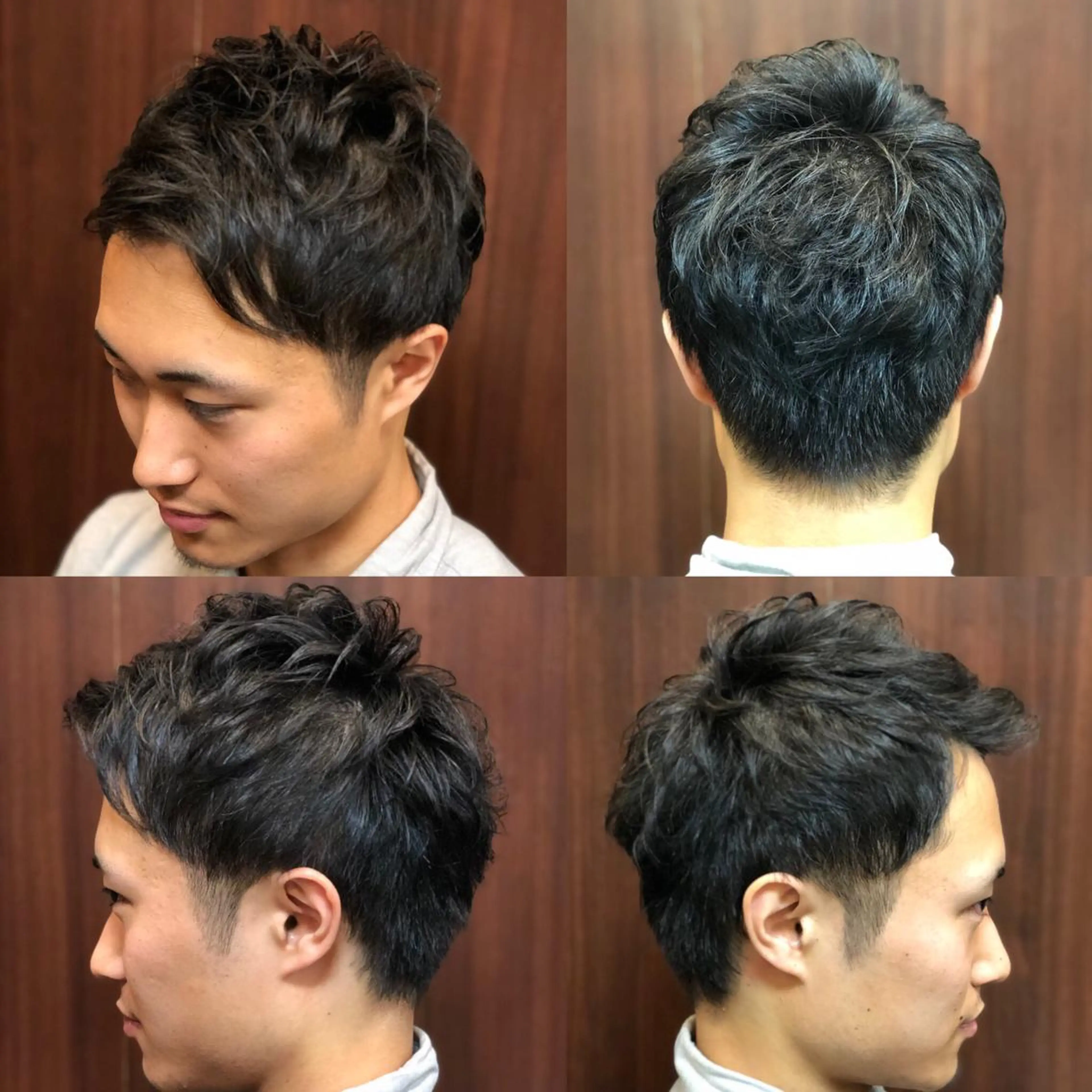 ショート パーマ メンズカットフェード パーマ/前山竜貴のヘアスタイル