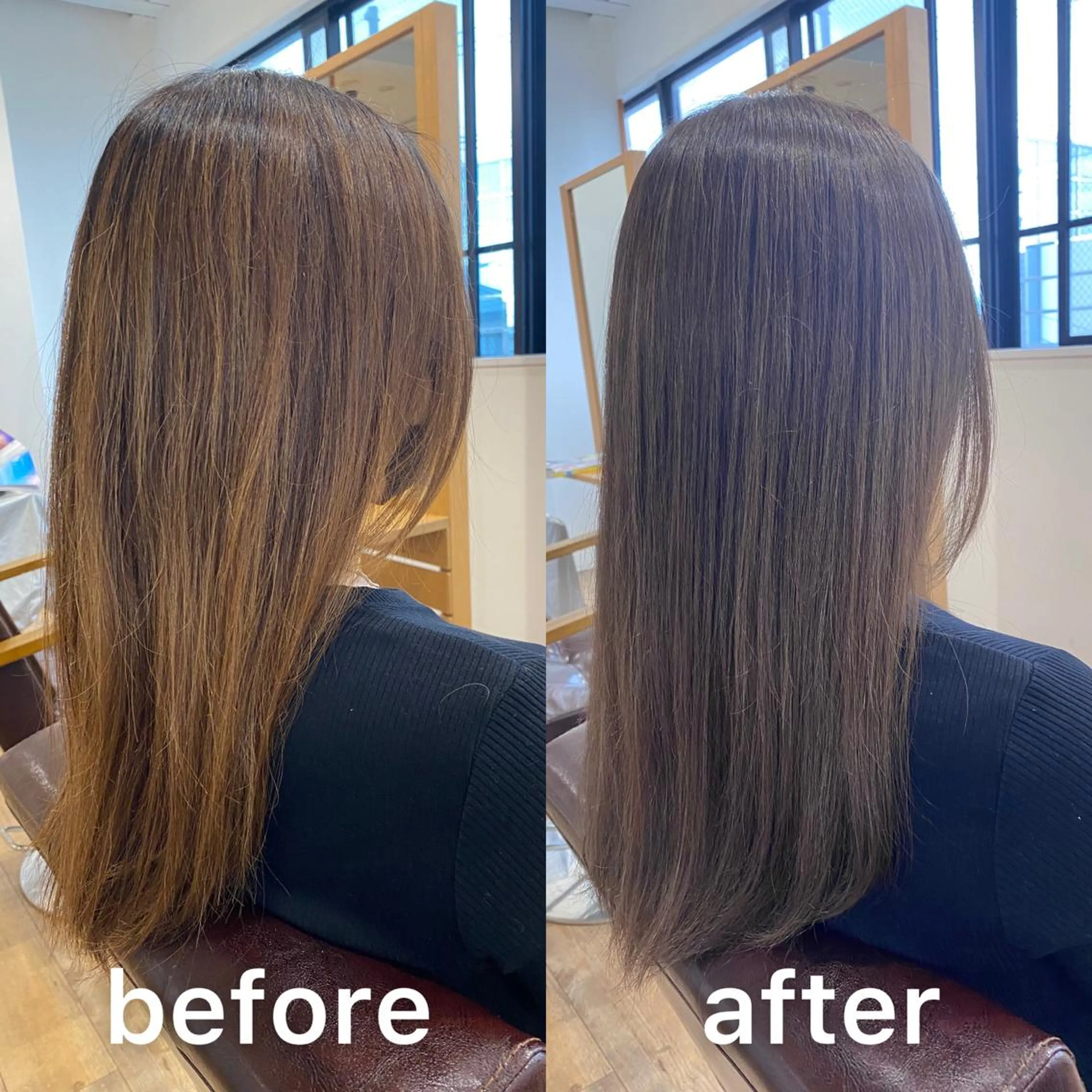 セミロング カラー 透明感カラー グレージュ ハイライトカラー ラベンダーカラー ラベンダーグレージュ カット ヘアカラー パーマ トリートメント ヘッドスパ KIZU 髪質改善 オカルト怪談のヘアスタイル