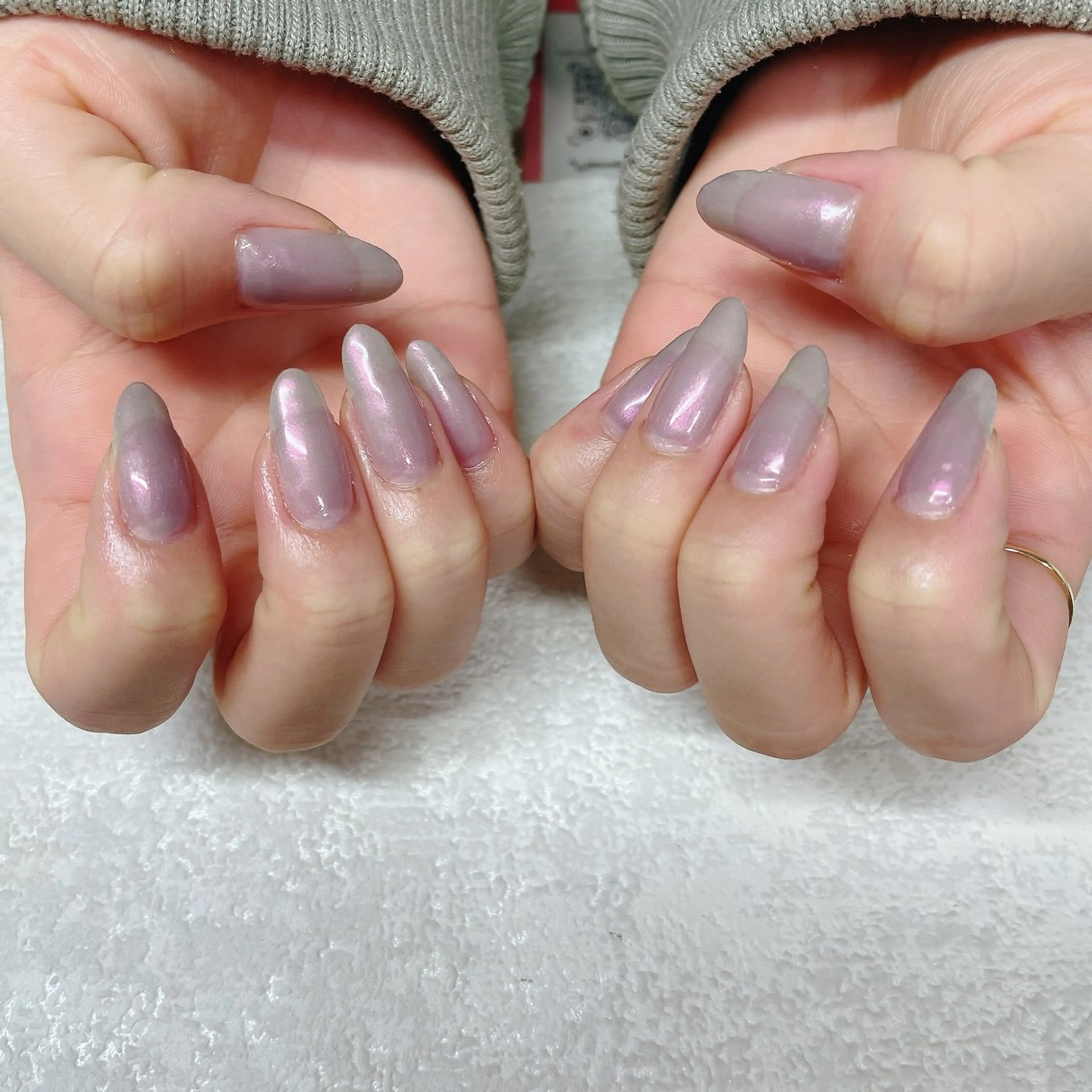 ネイル オーロラネイル フットネイル フレンチネイル ジェルネイル 韓国ネイル ハンドネイル Mogu nail 二子玉川のネイルデザイン