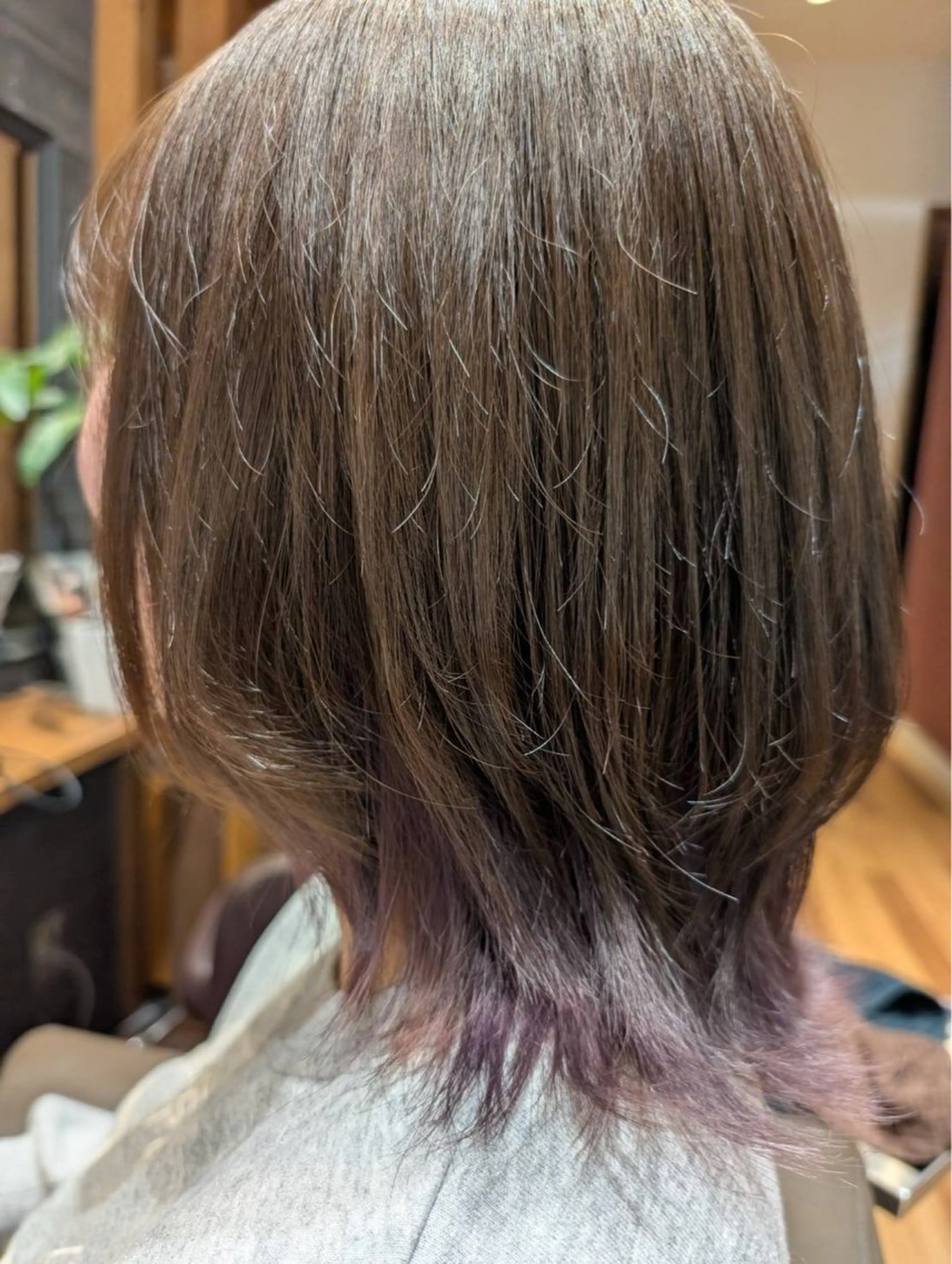 ミディアム カラー ヘアカラー 林 玲美のヘアスタイル