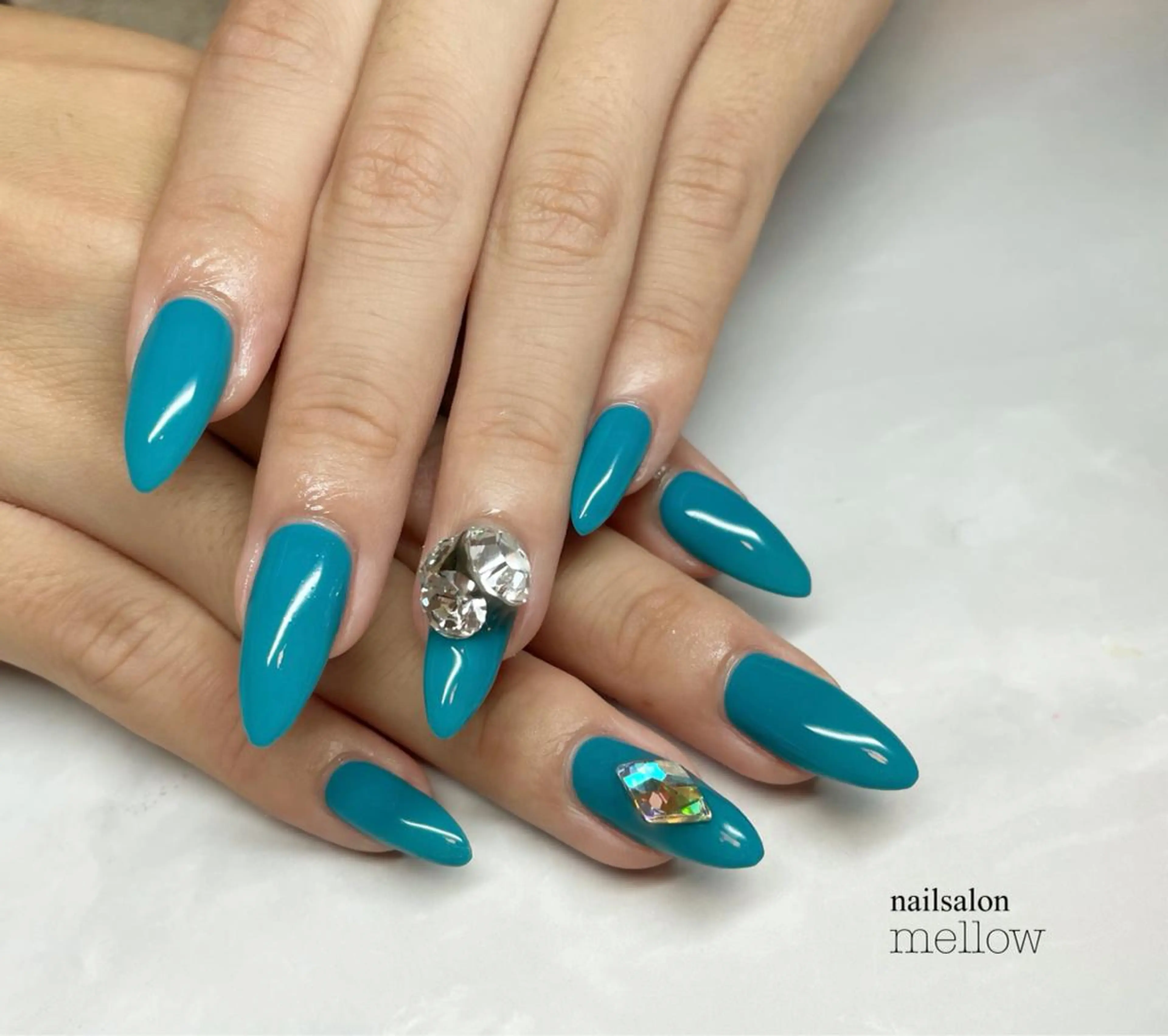 ネイル ブルー 大山 浩美のネイルデザイン