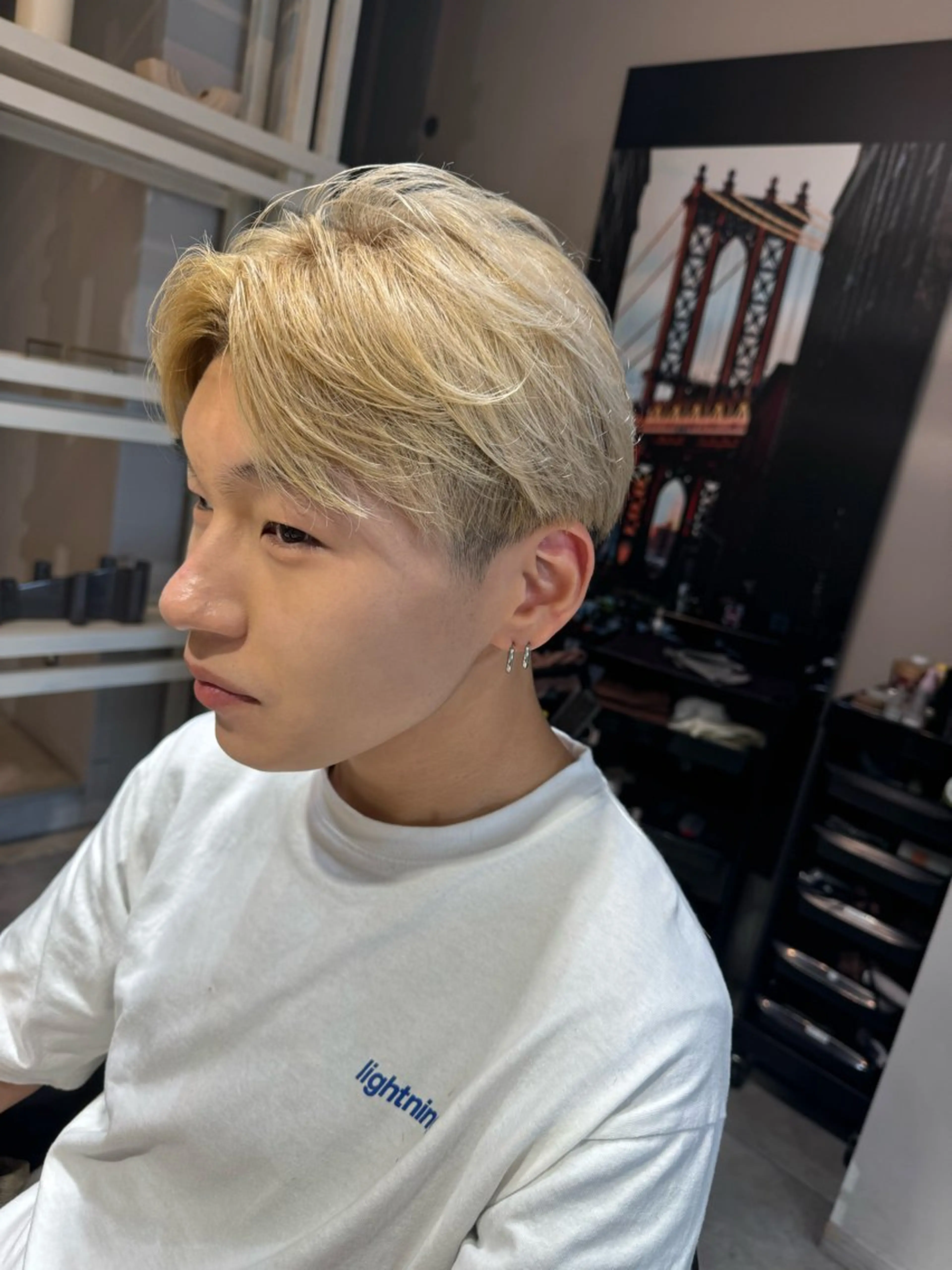 ミディアム カラー メンズ メンズハイトーン ハイトーンカラー カット ヘアカラー トリートメント Dxxxx III所属・女性目線の大人 メンズ*Ayakaのヘアスタイル