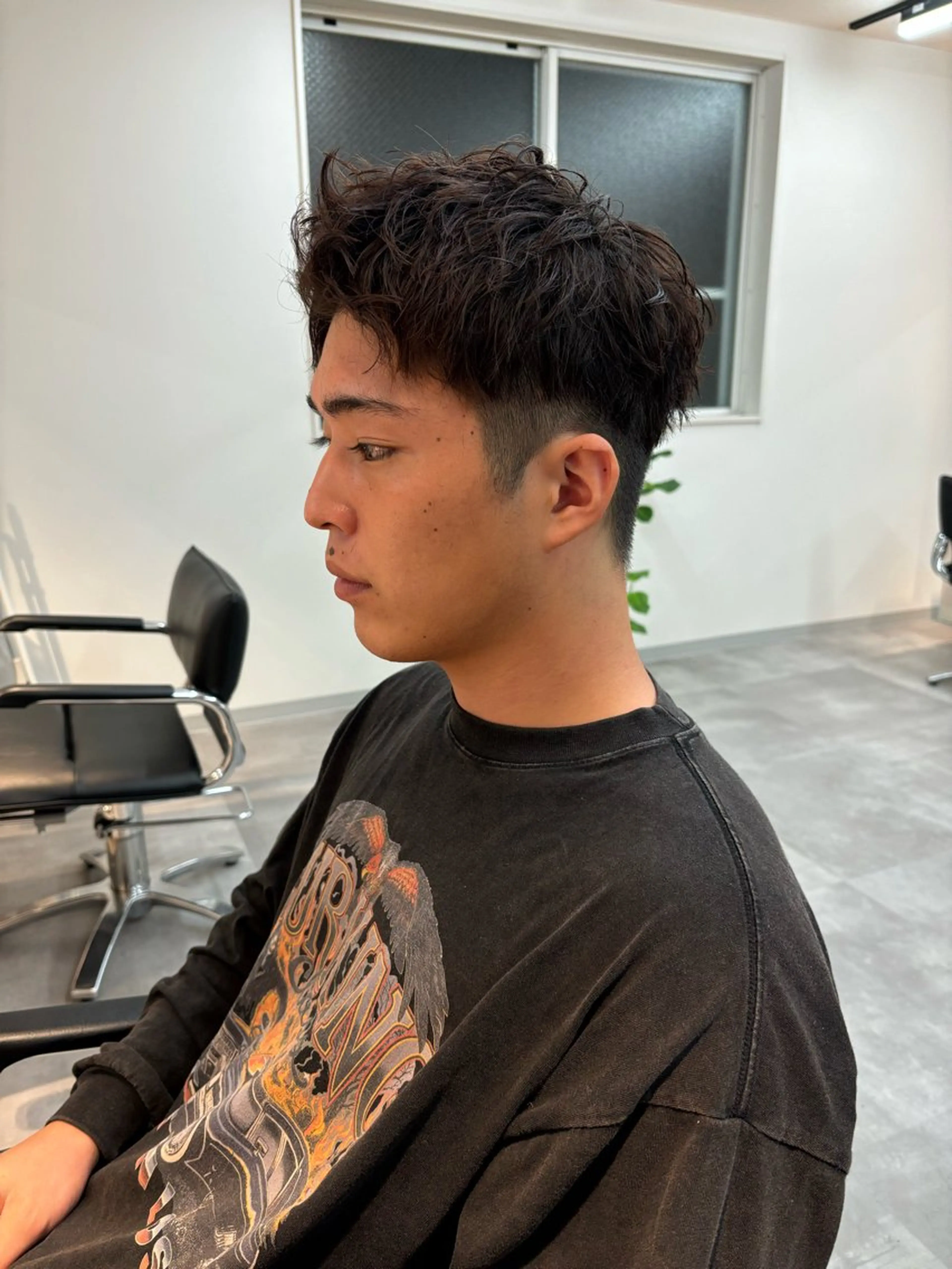 メンズ メンズショート ツーブロック カット フェザーパーマ/保立 /メンズカット/韓国のヘアスタイル