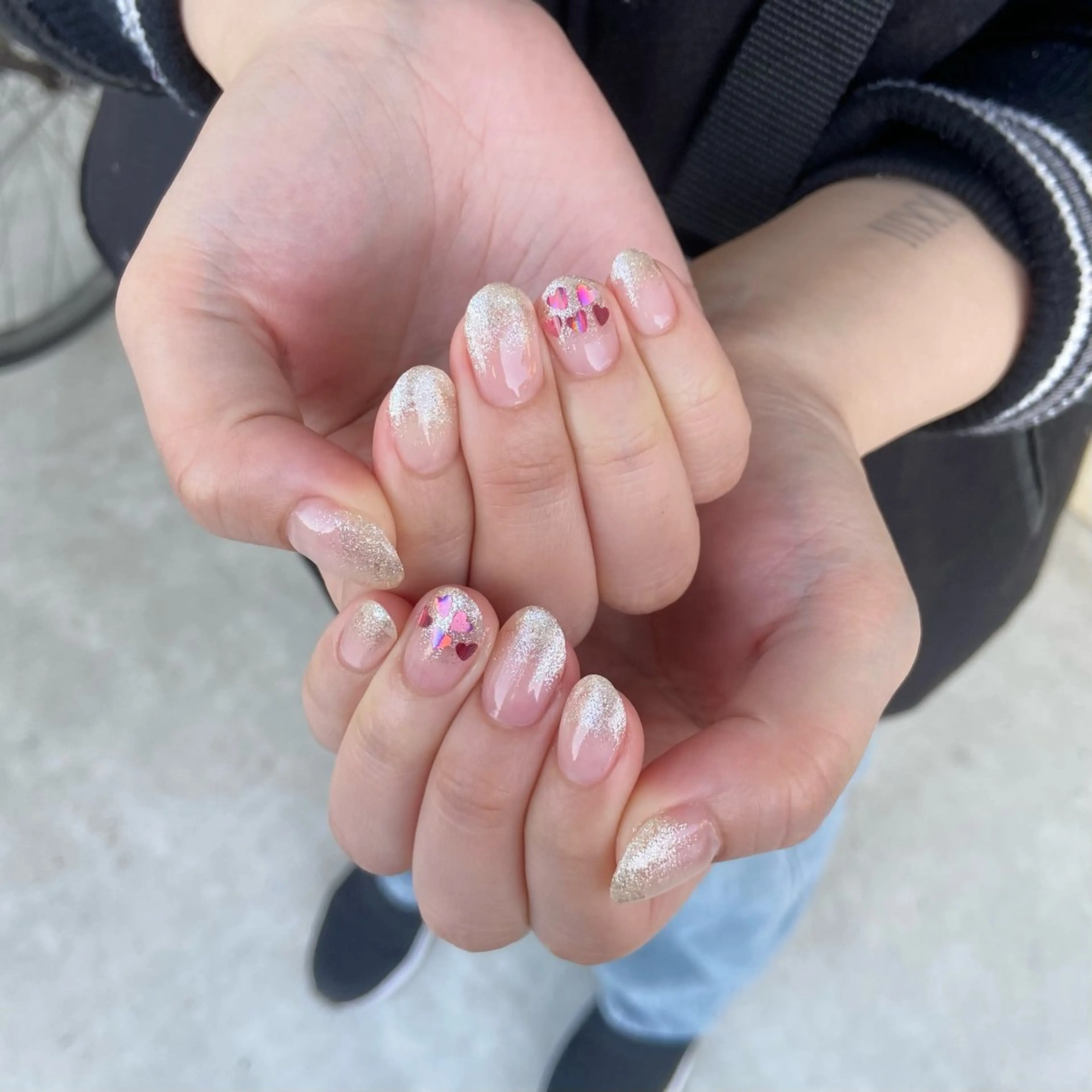 ネイル グラデーション ハート キラキラネイル Risa 梅田/南森町ネイルのネイルデザイン