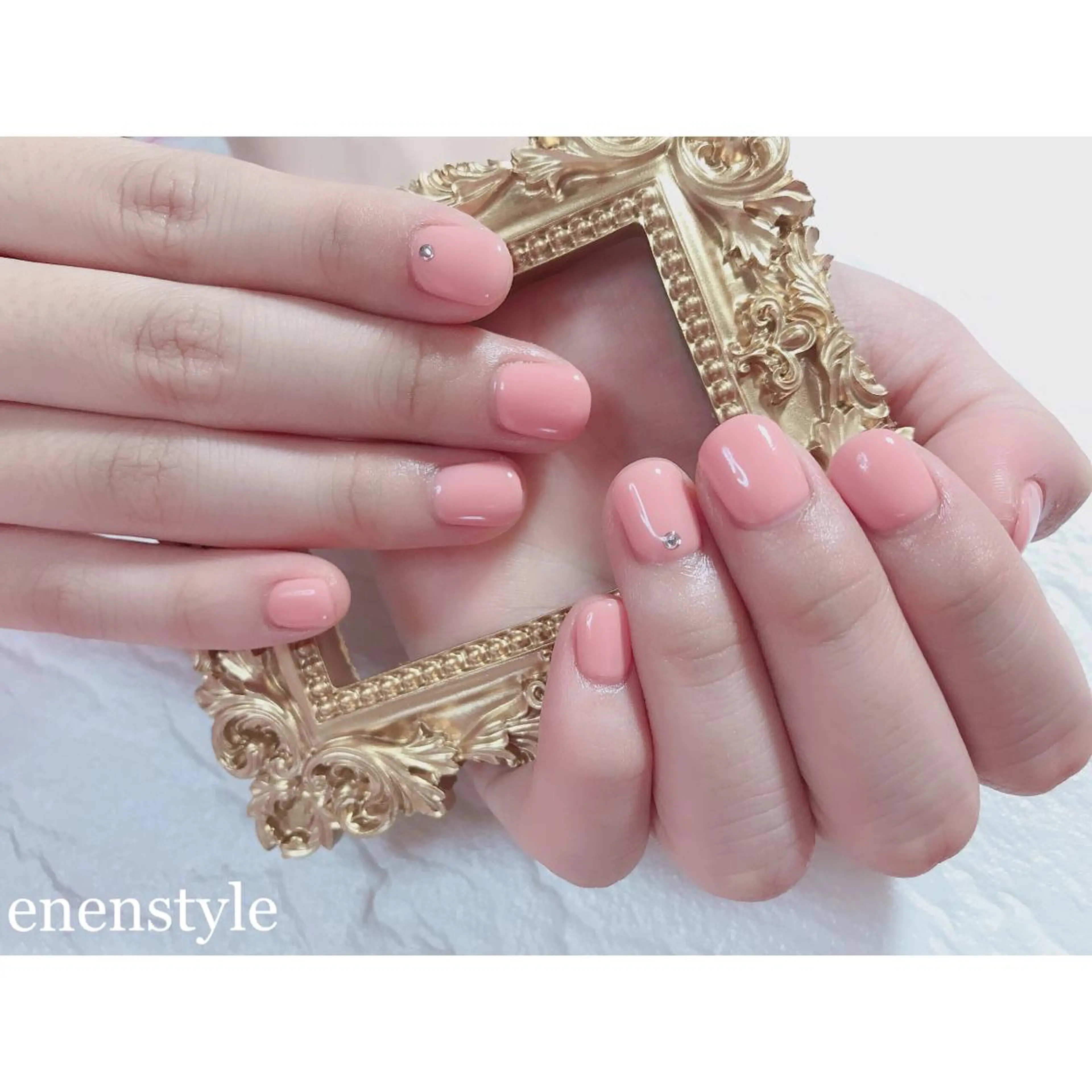 ショート ネイル ワンカラーネイル ピンク シンプルネイル 👑enen style👑のネイルデザイン