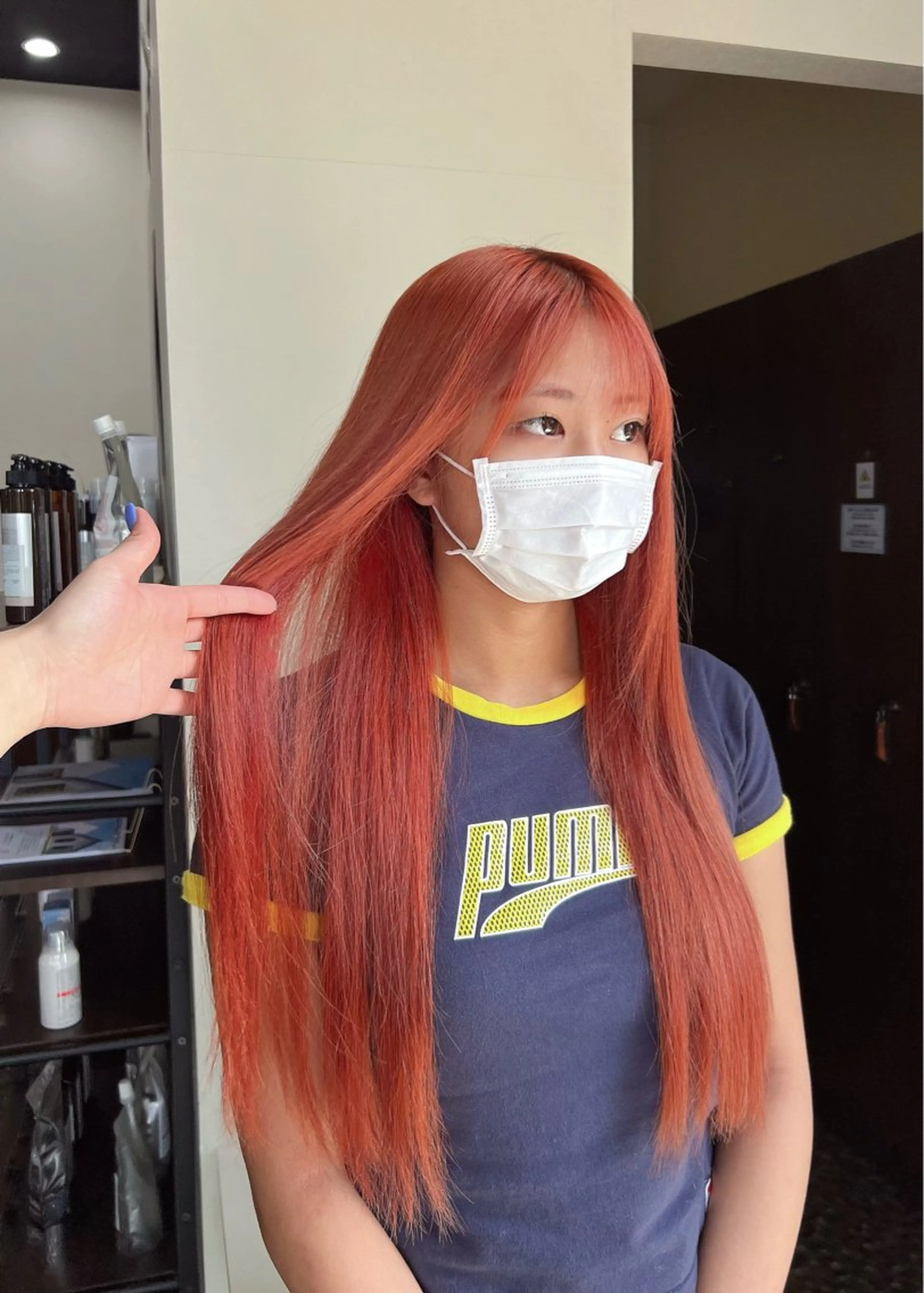 ロング カラー ヘアカラー 譜久島 かりんのヘアスタイル