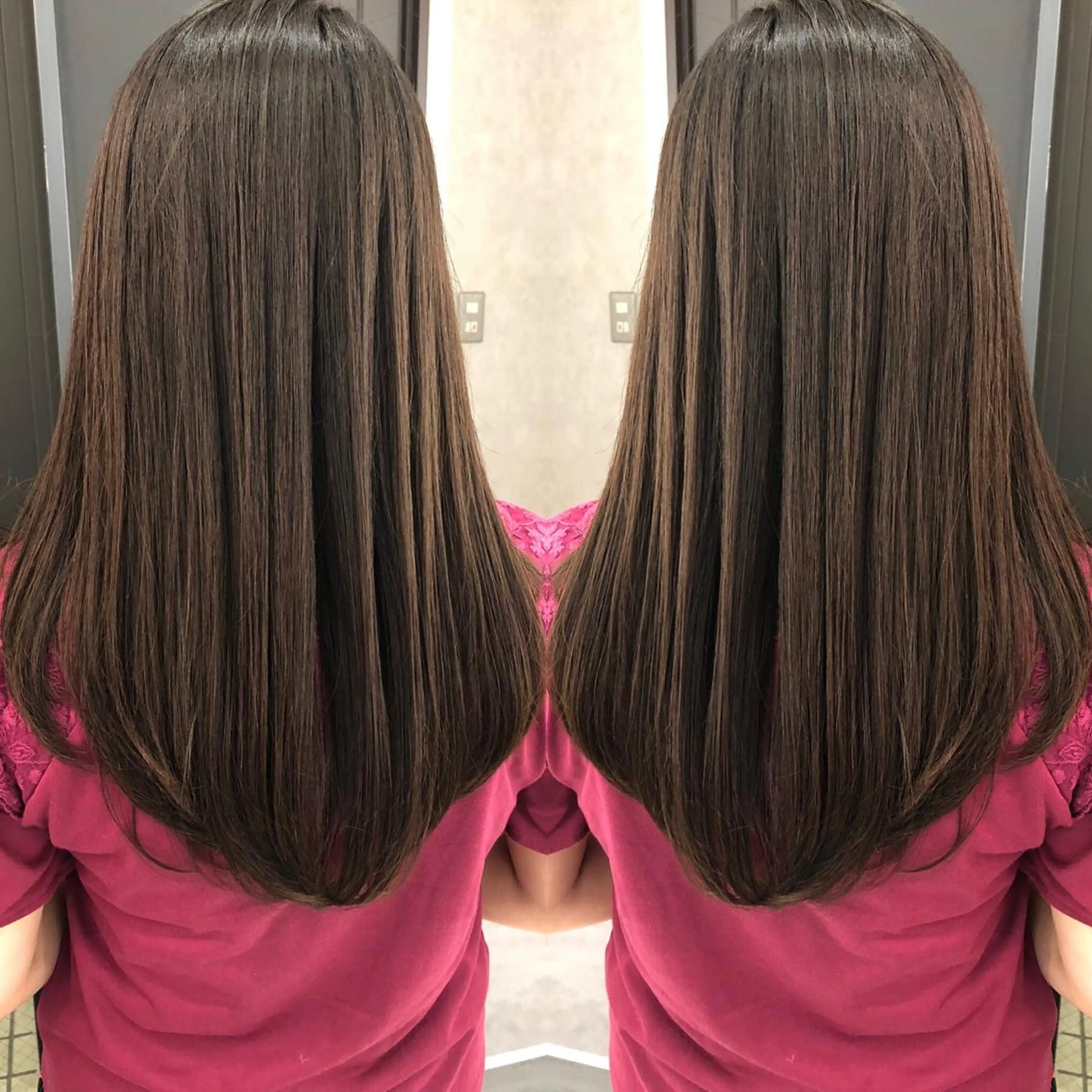 ロング パーマ 縮毛矯正 ストレートパーマ カット 縮毛矯正 トリートメント 天野 涼のヘアスタイル