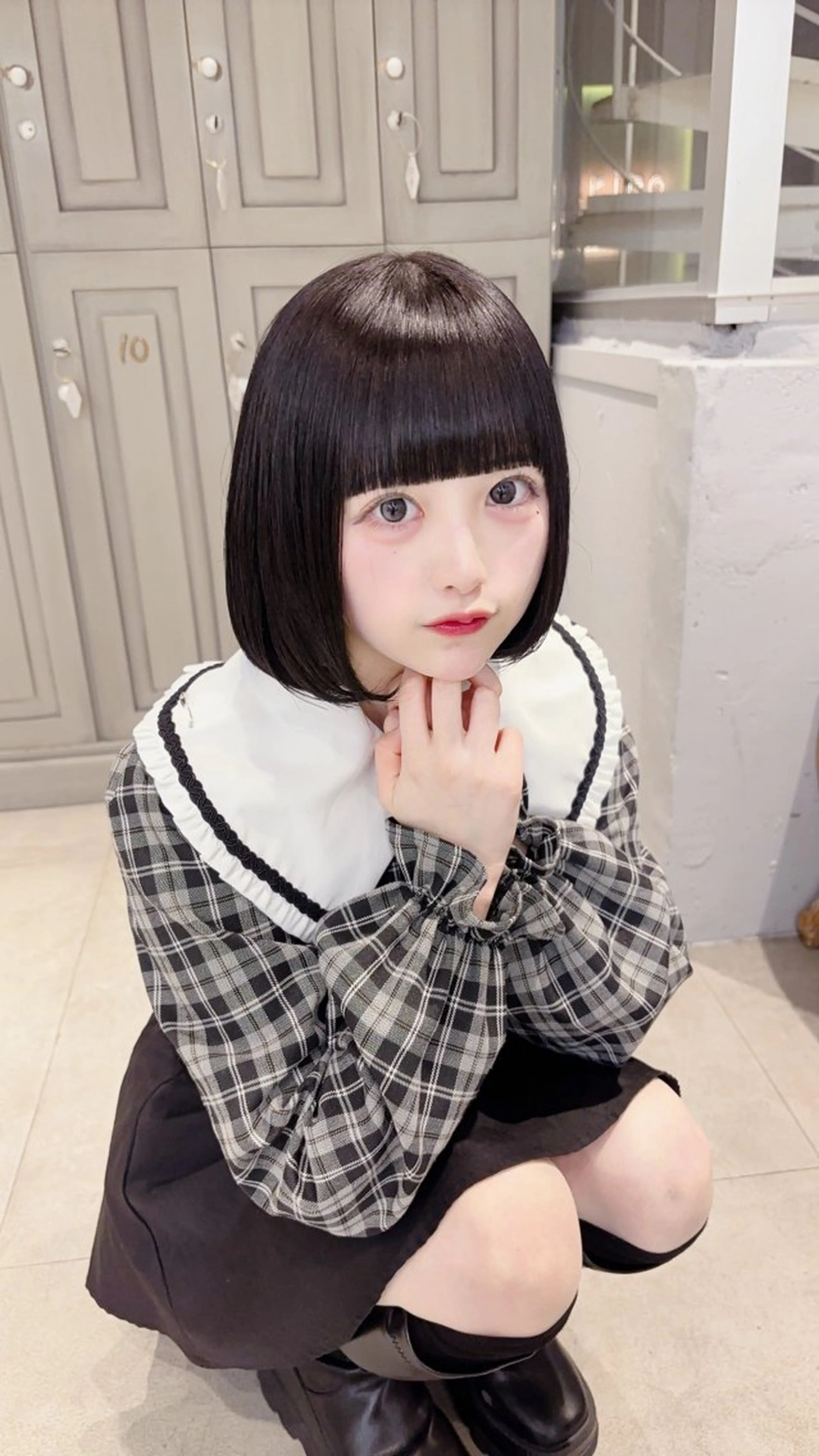 カラー ヘアアレンジ 透明感カラー ラベンダーカラー 鎌形 李々果のヘアスタイル